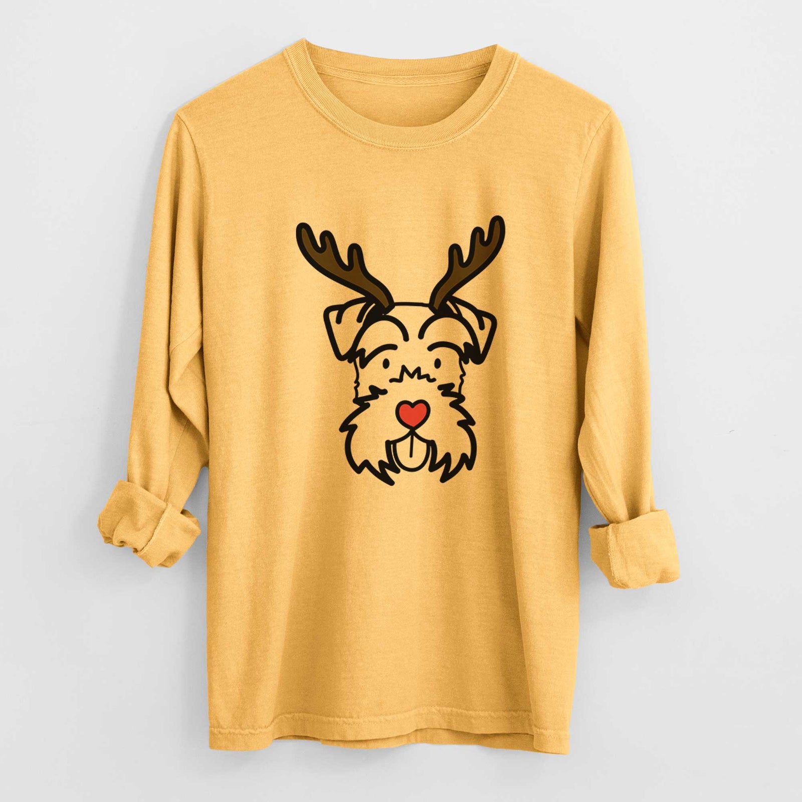 Red Nose Miniature Schnauzer - Heavyweight 100% Cotton Long Sleeve