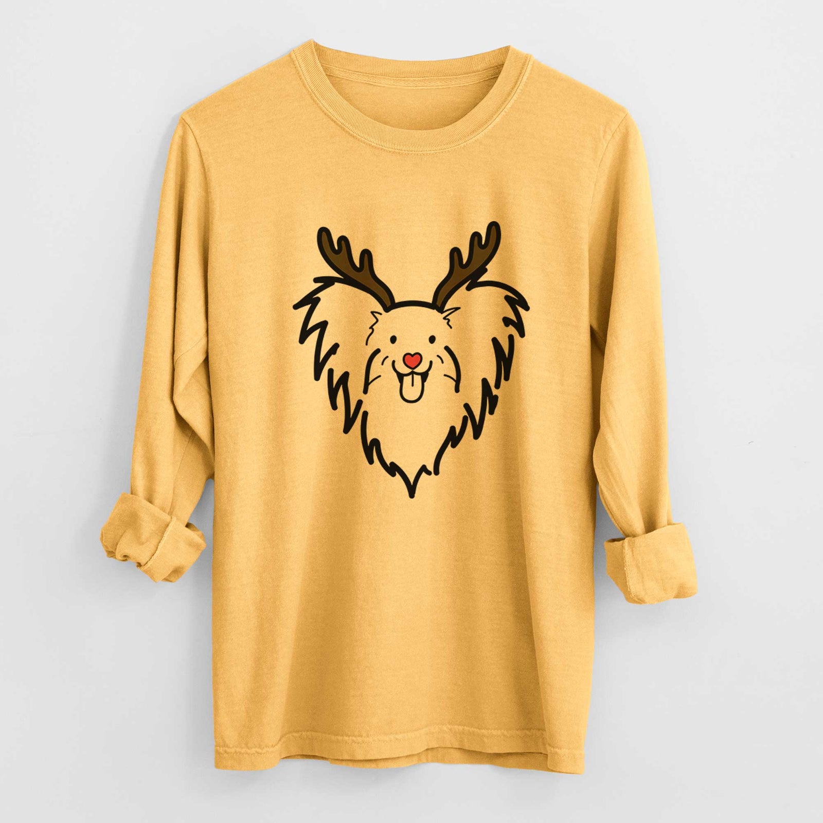 Red Nose Papillon - Heavyweight 100% Cotton Long Sleeve