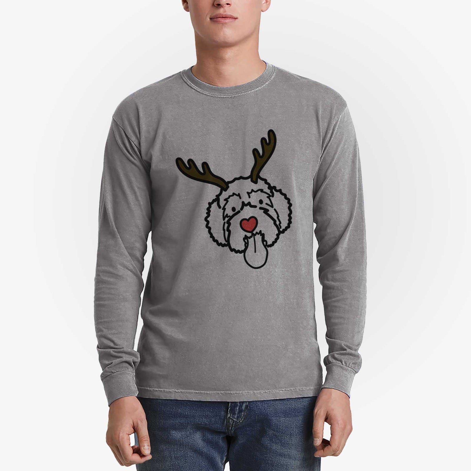 Red Nose Portguese Water Dog - Sam - Heavyweight 100% Cotton Long Sleeve