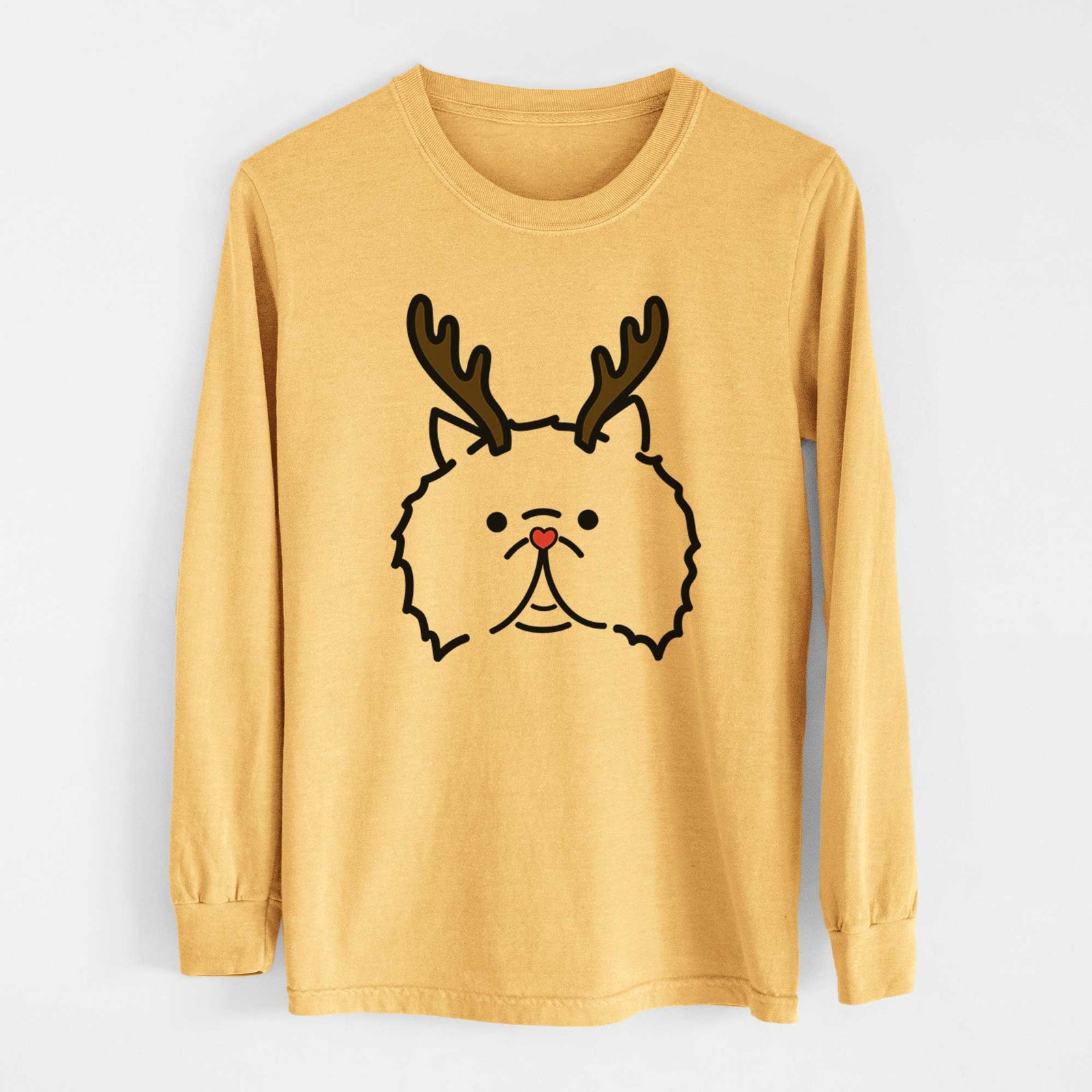 Red Nose Persian Cat - Smoosh - Heavyweight 100% Cotton Long Sleeve