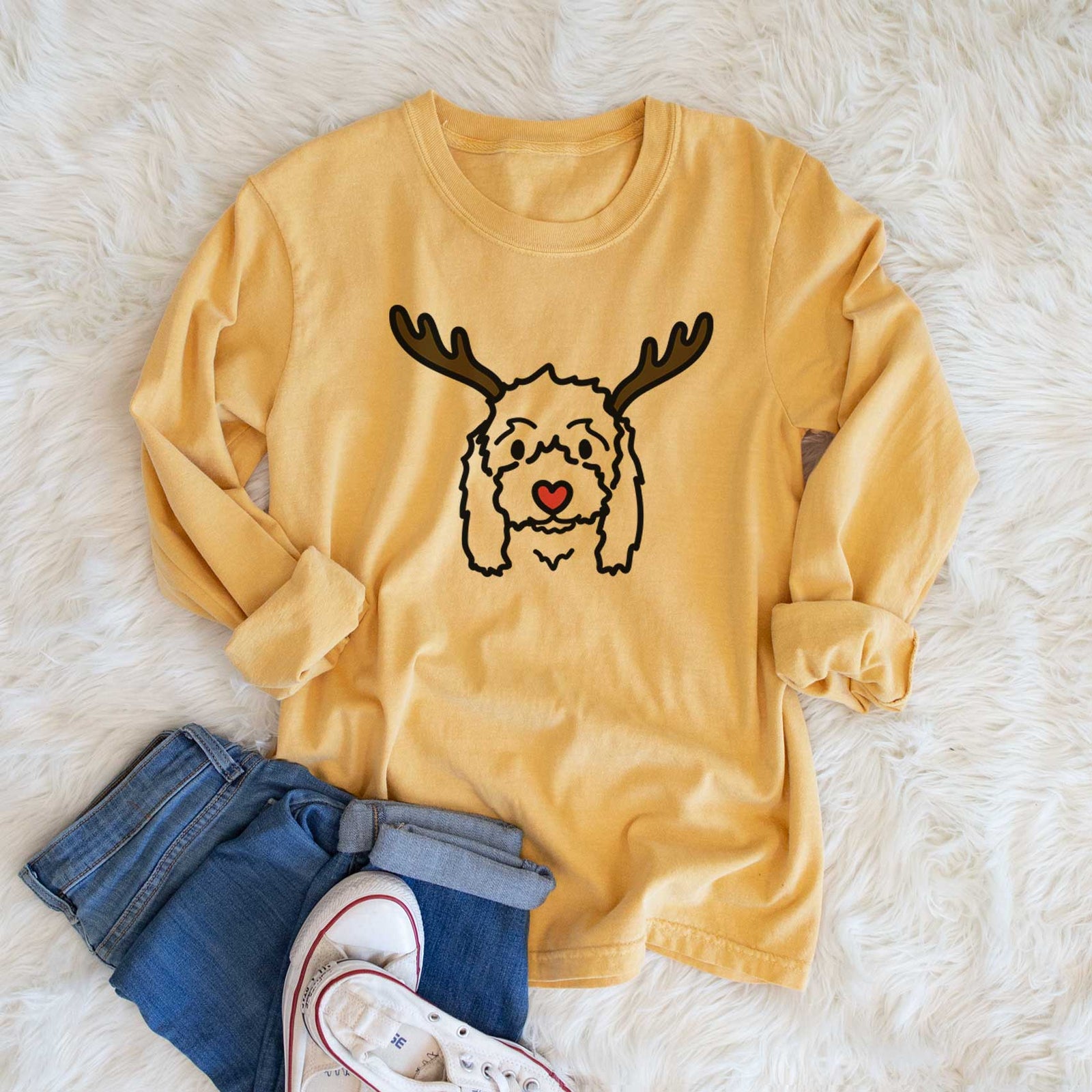 Red Nose Coton de Tulear - Sophie - Heavyweight 100% Cotton Long Sleeve