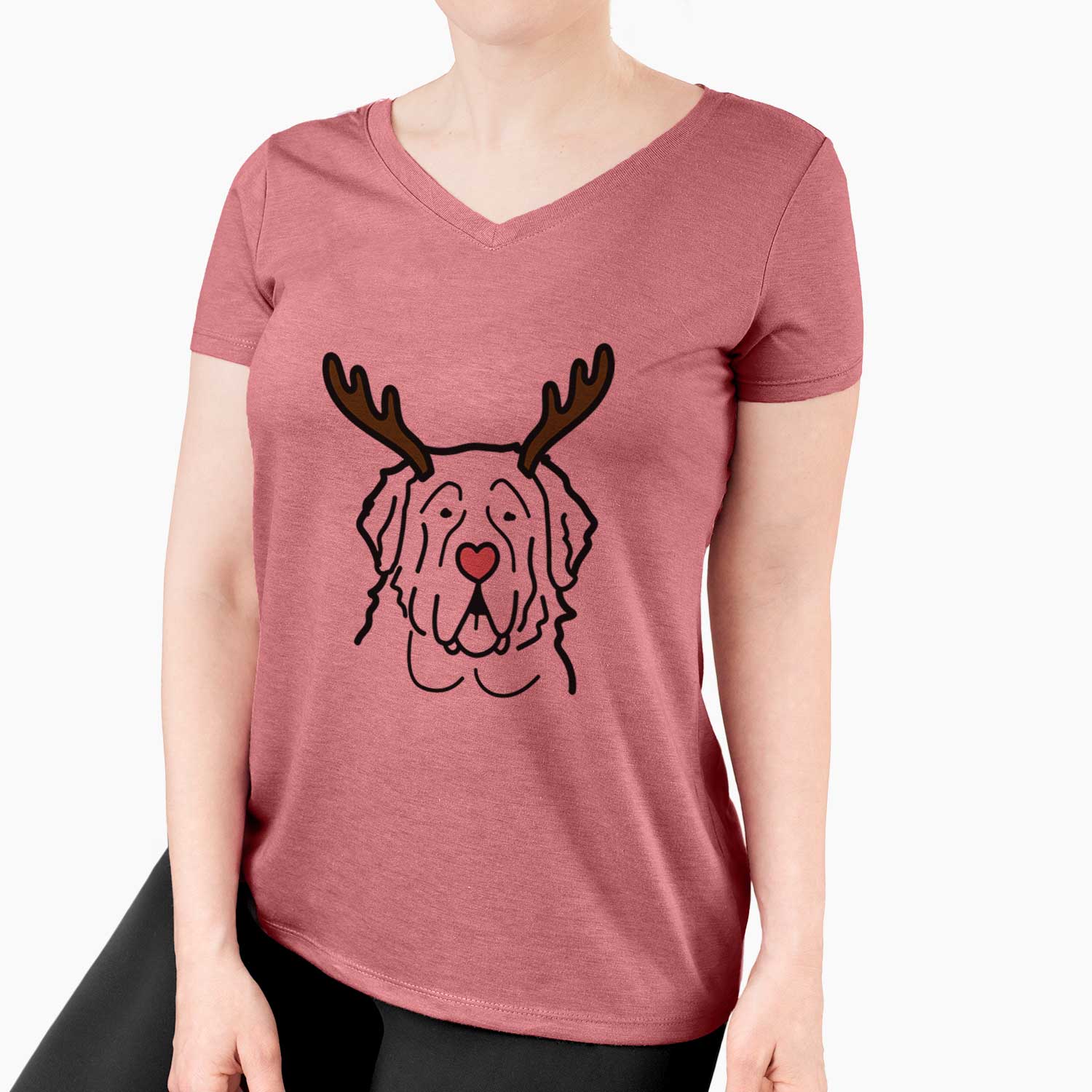 Red Nose Saint Bernard - Women's V-neck Shirt