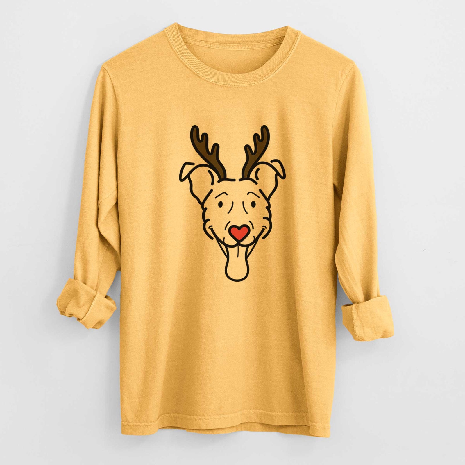 Red Nose Vizsla Mix - Tegan - Heavyweight 100% Cotton Long Sleeve