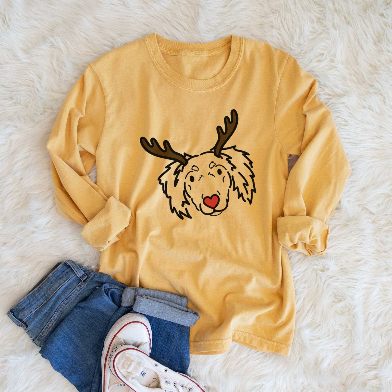 Red Nose Dachshund Mix - Tilly - Heavyweight 100% Cotton Long Sleeve