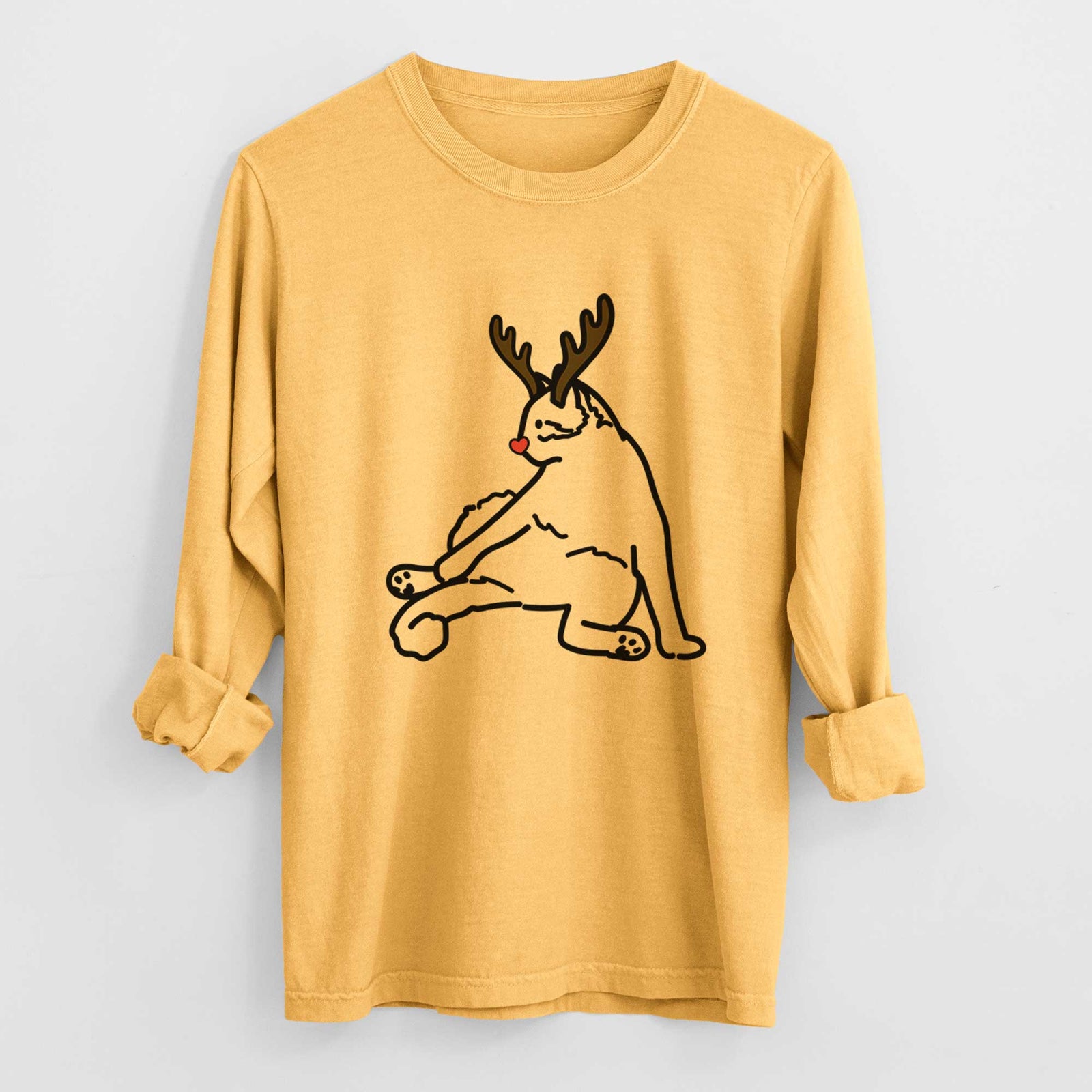 Red Nose Cat - Tom - Heavyweight 100% Cotton Long Sleeve