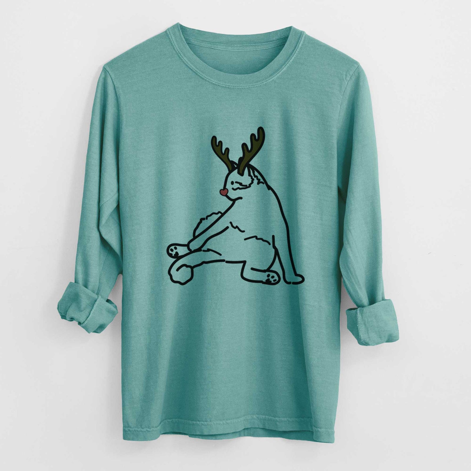 Red Nose Cat - Tom - Heavyweight 100% Cotton Long Sleeve