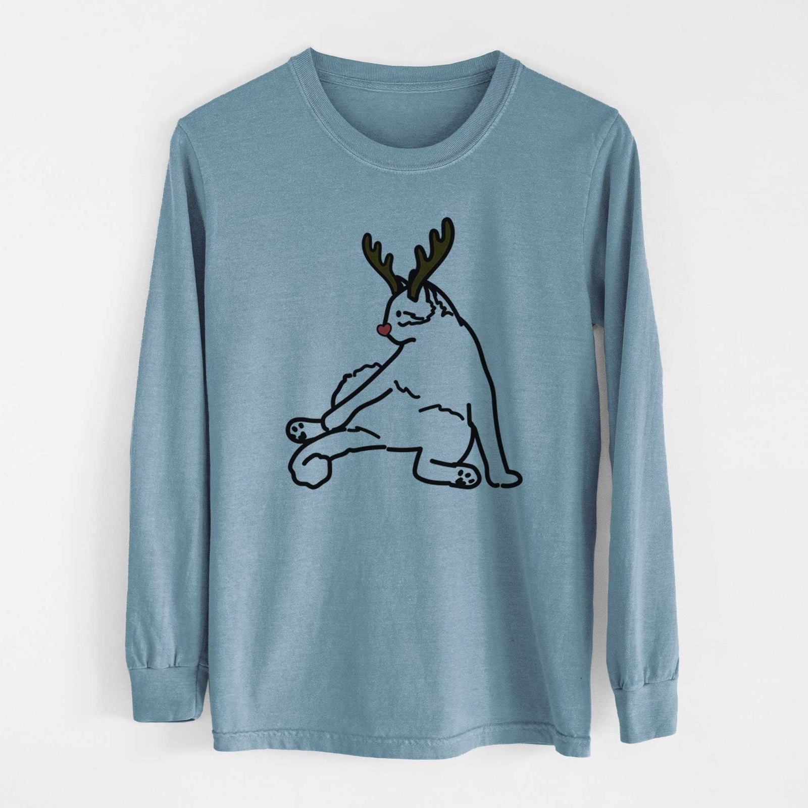 Red Nose Cat - Tom - Heavyweight 100% Cotton Long Sleeve