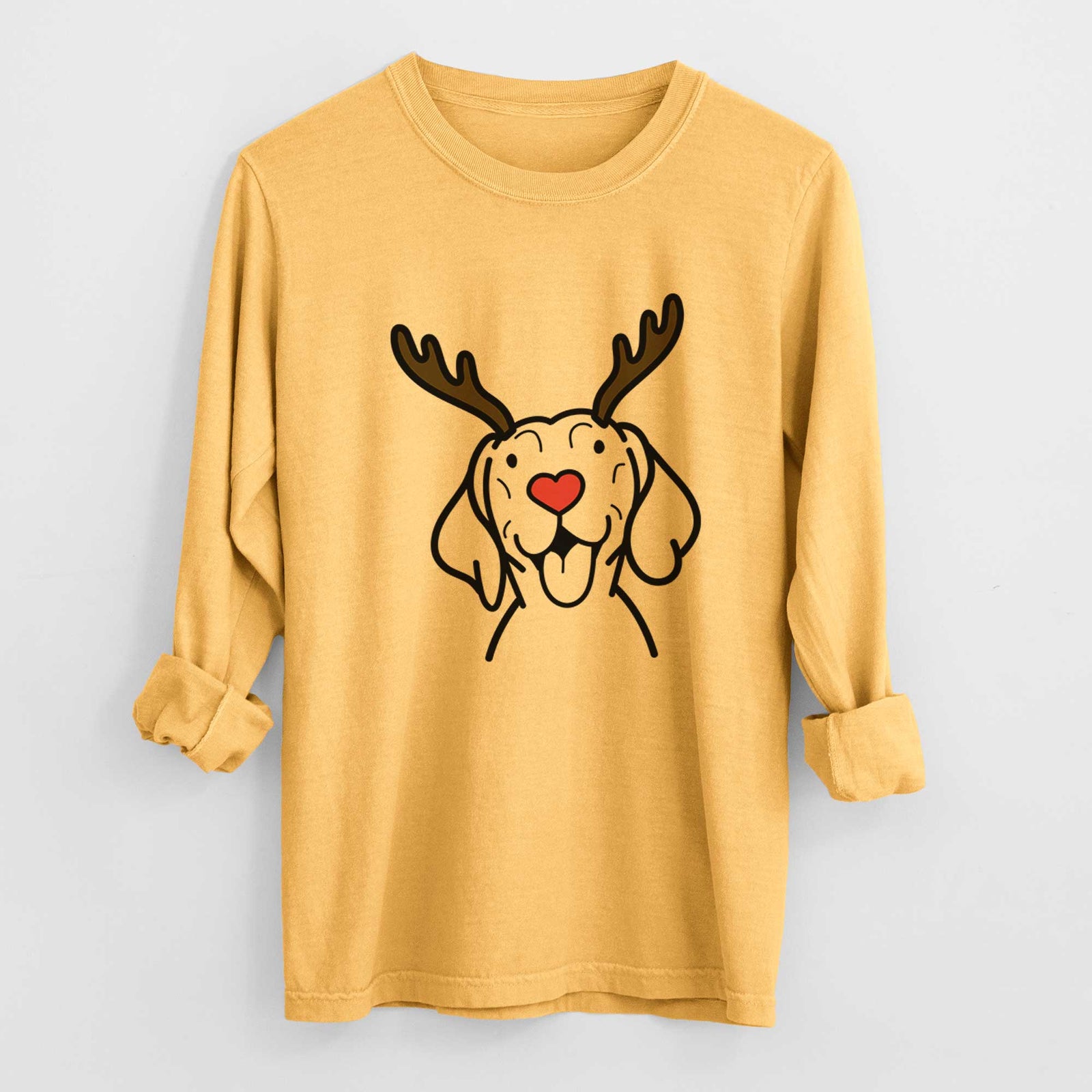 Red Nose Vizsla - Heavyweight 100% Cotton Long Sleeve