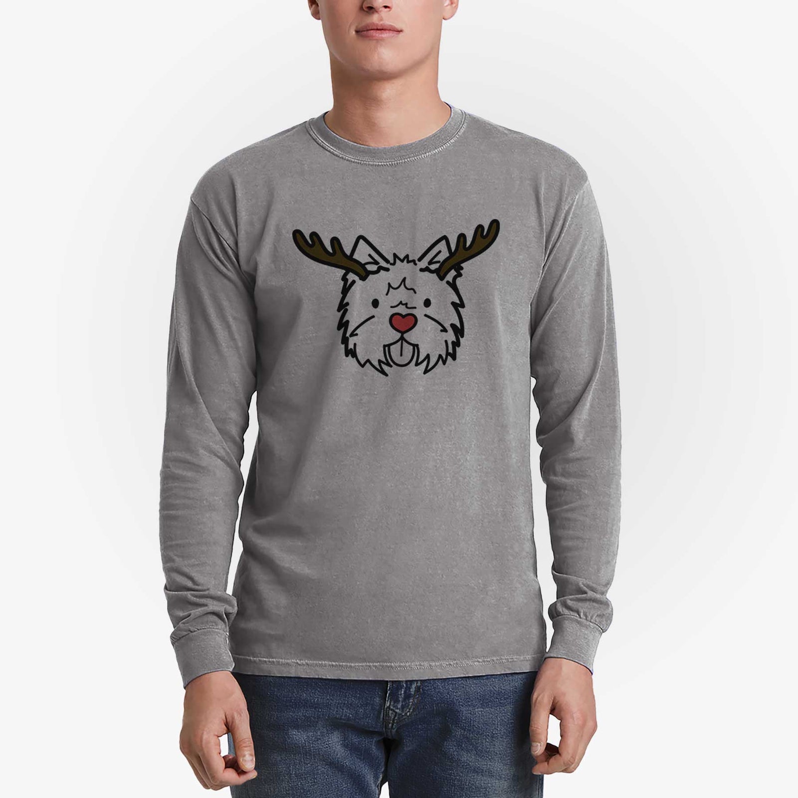Red Nose West Highland Terrier - Heavyweight 100% Cotton Long Sleeve