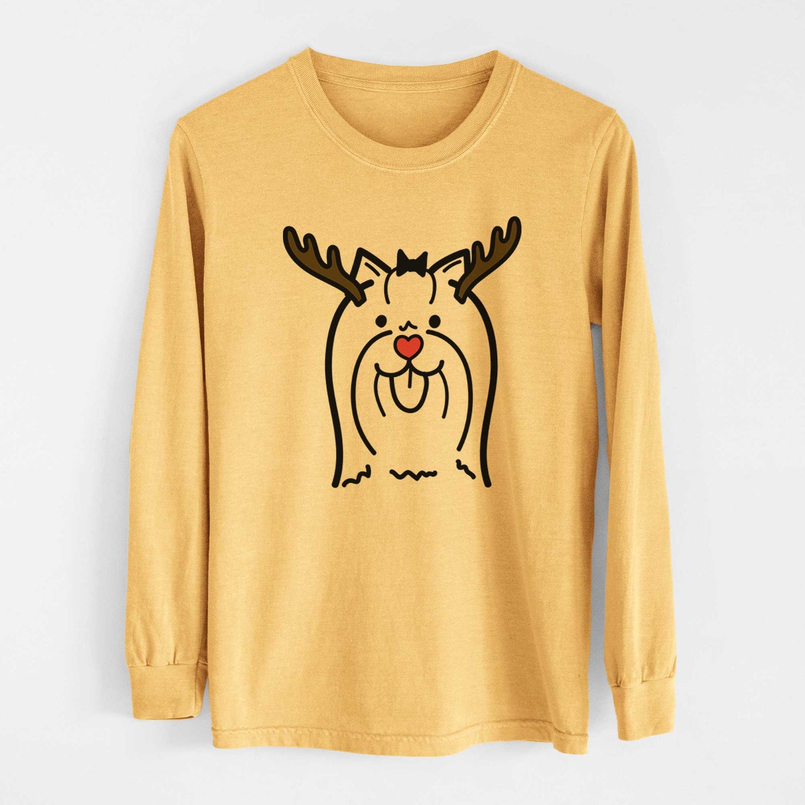 Red Nose Yorkshire Terrier - Heavyweight 100% Cotton Long Sleeve