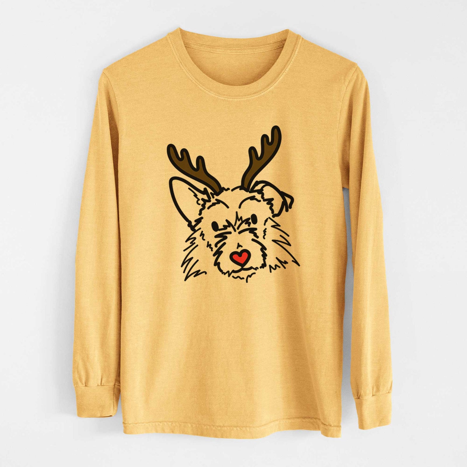 Red Nose Terrier Mix - Ziggy - Heavyweight 100% Cotton Long Sleeve