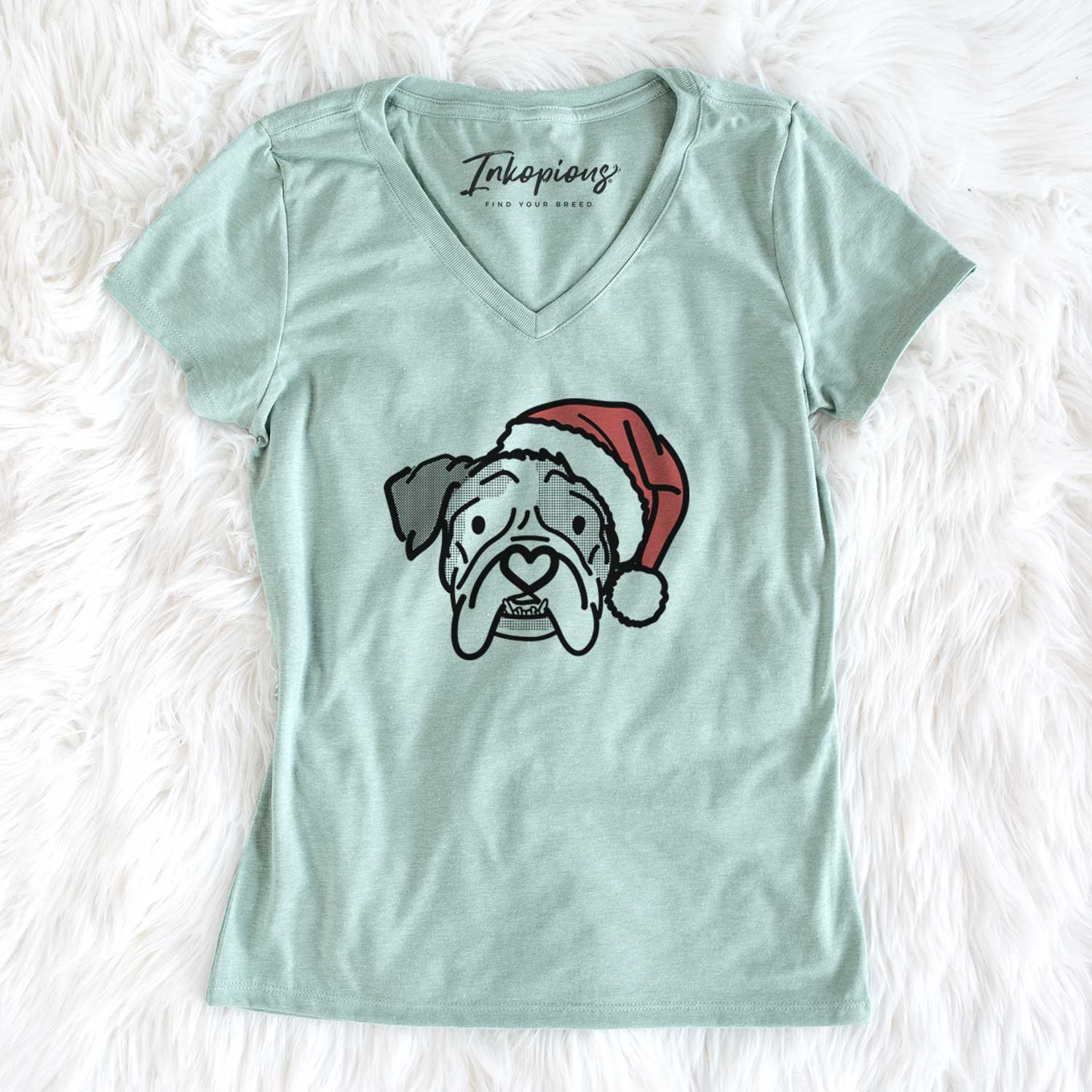 Jolly English Bulldog - Bailey - Women's V-neck Shirt