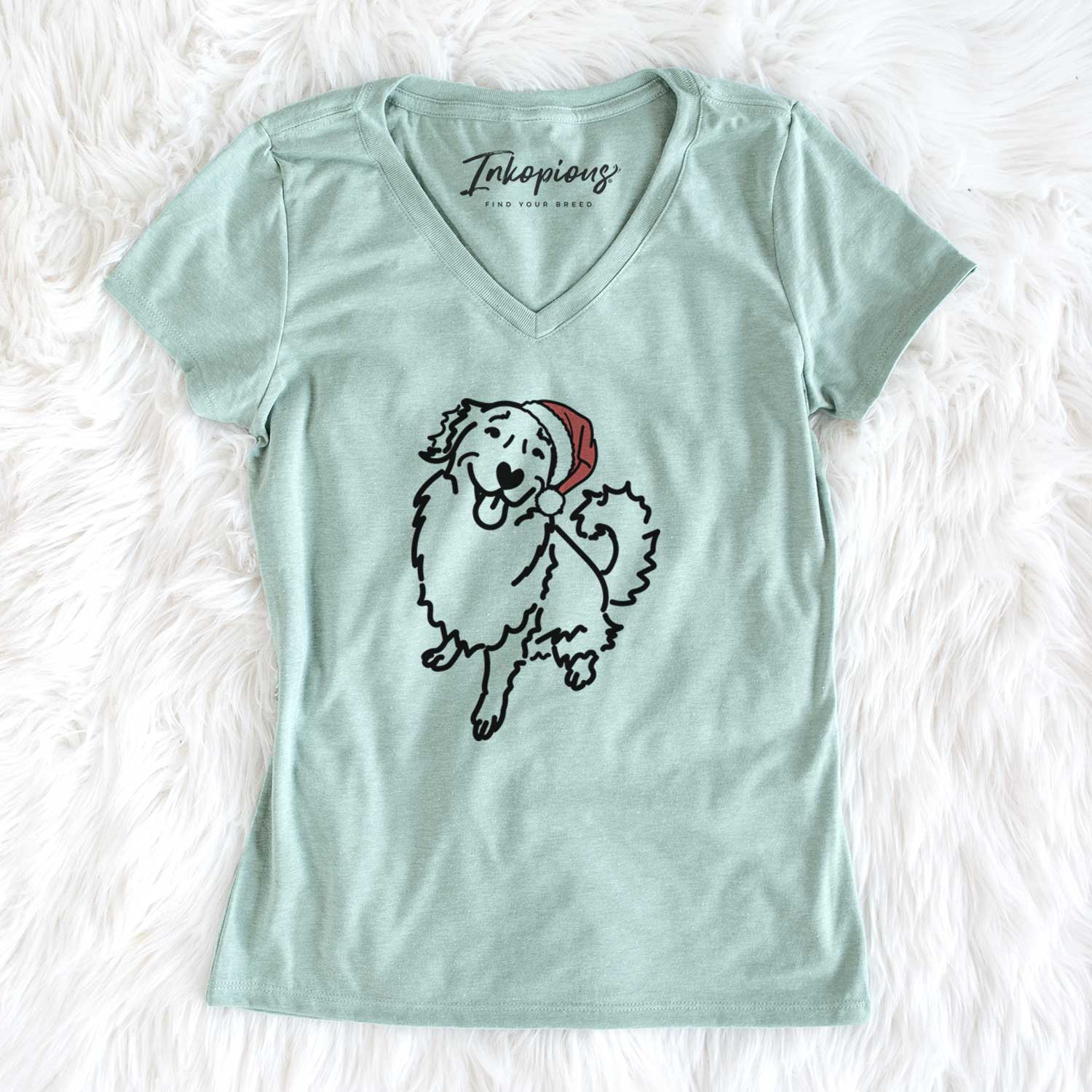 Jolly Golden Retriever - Brinkley - Women's V-neck Shirt