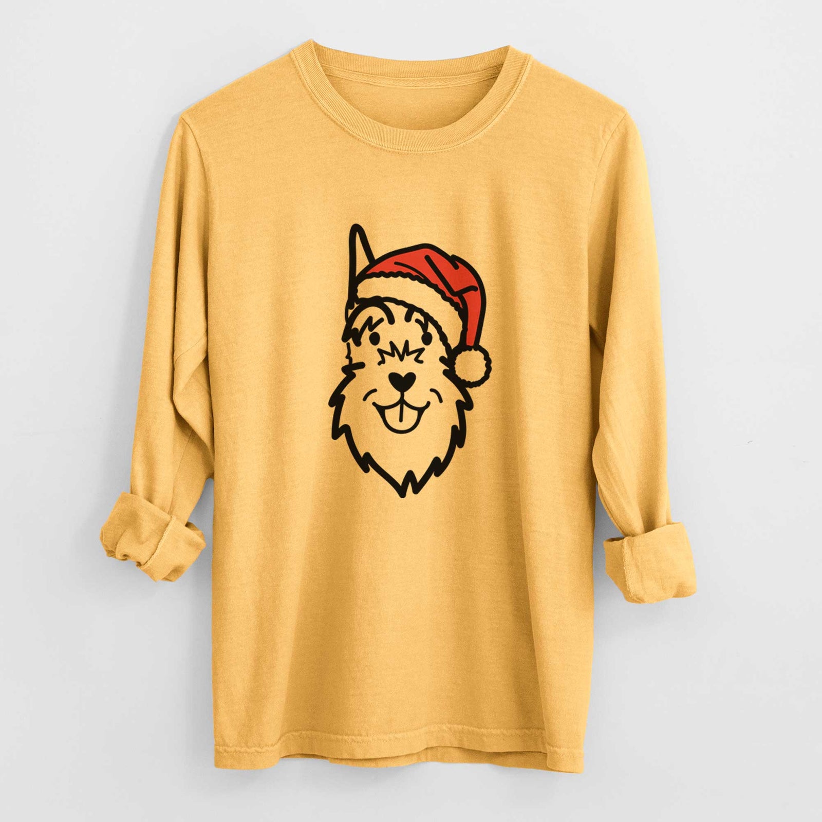 Jolly Schnauzer Cropped Ears - Heavyweight 100% Cotton Long Sleeve