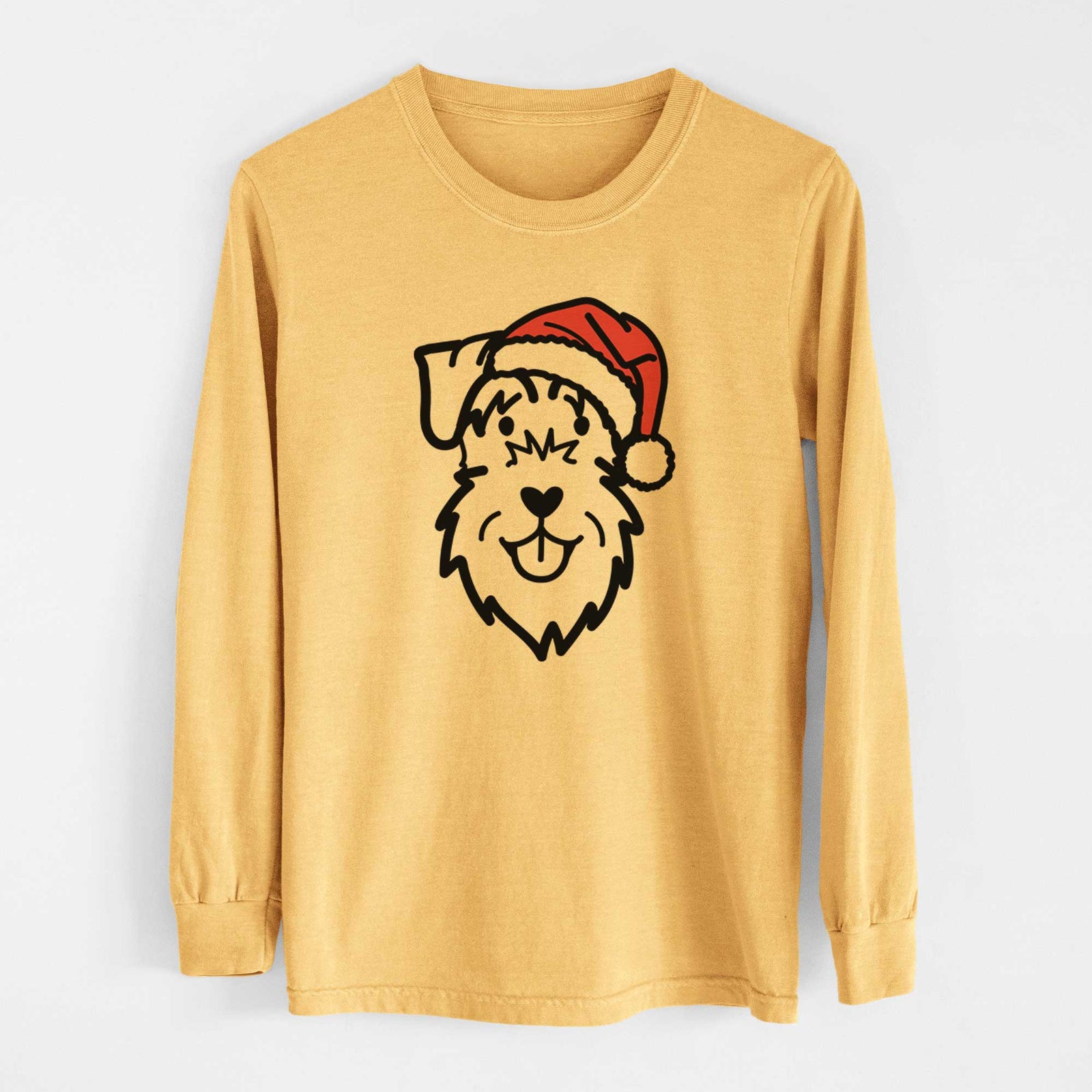 Jolly Schnauzer Natural Ears - Heavyweight 100% Cotton Long Sleeve