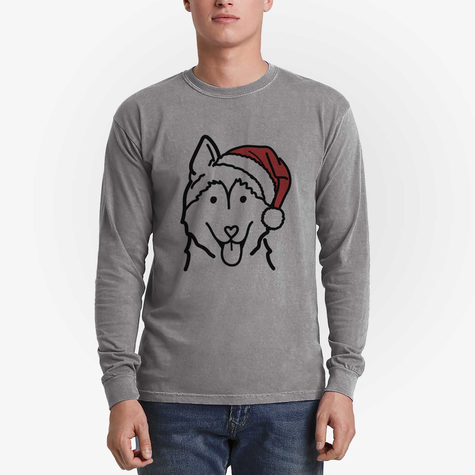 Jolly Siberian Husky - Heavyweight 100% Cotton Long Sleeve