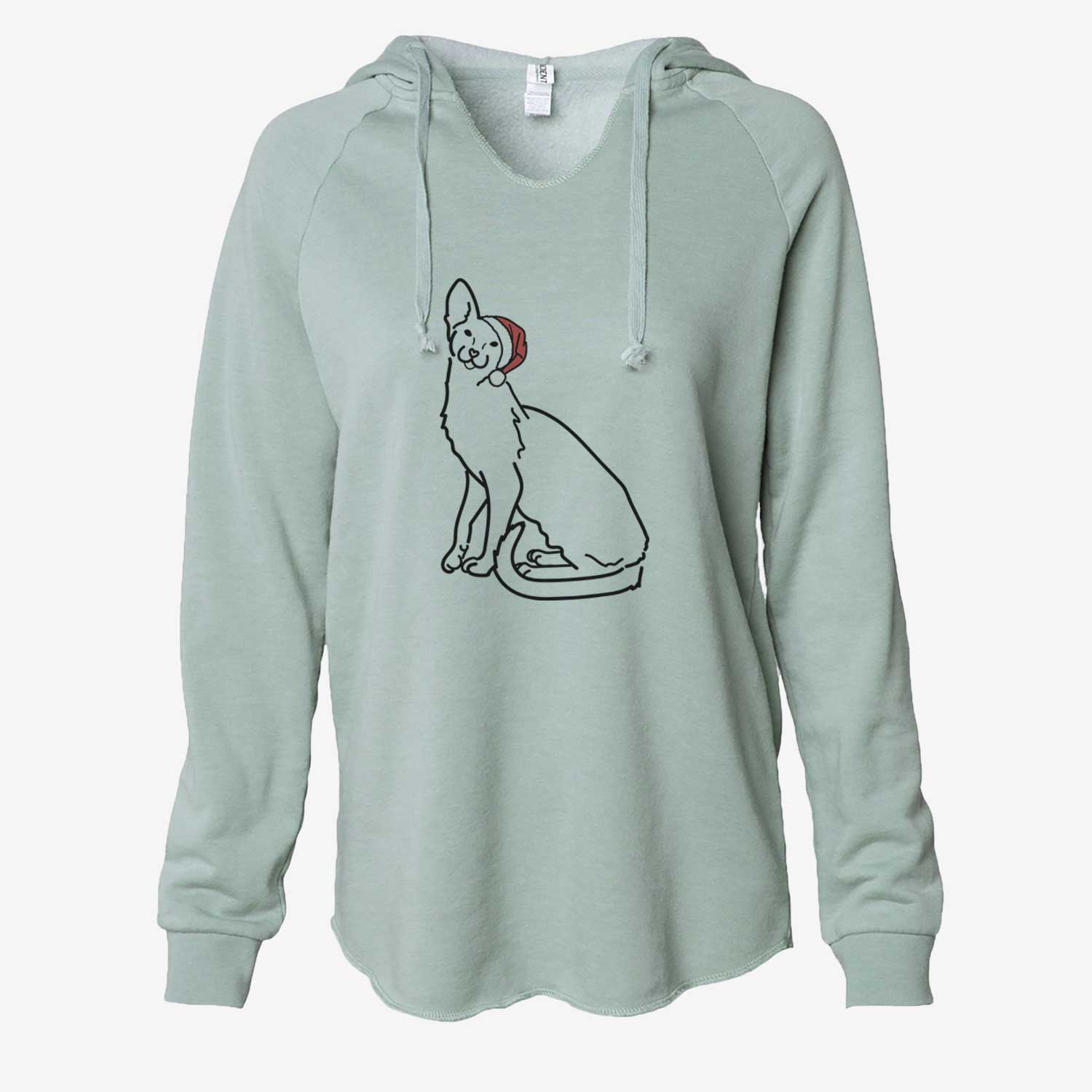 Jolly Oriental Shorthair Cat - Lyra - Cali Wave Hooded Sweatshirt