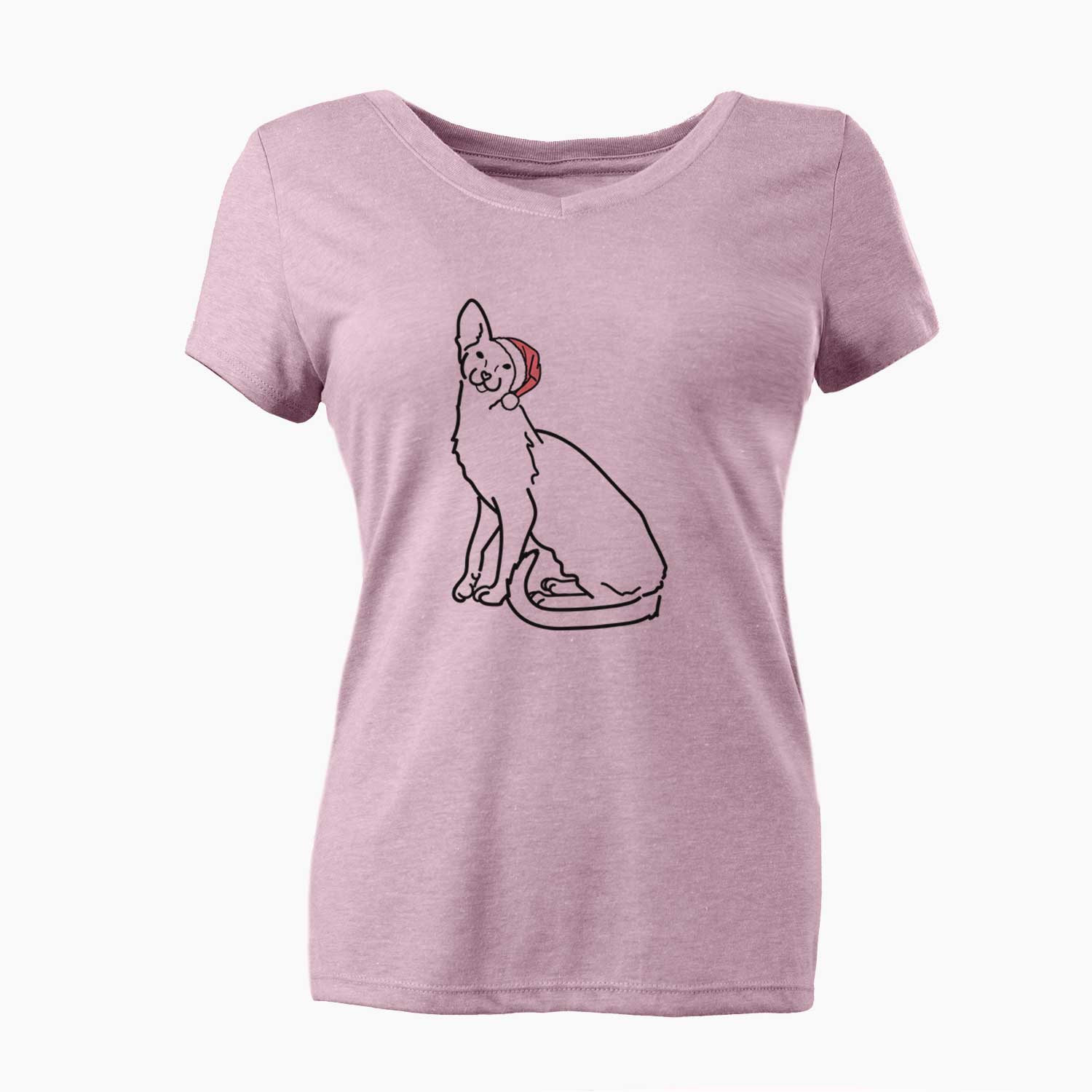 Jolly Oriental Shorthair Cat - Lyra - Women's V-neck Shirt