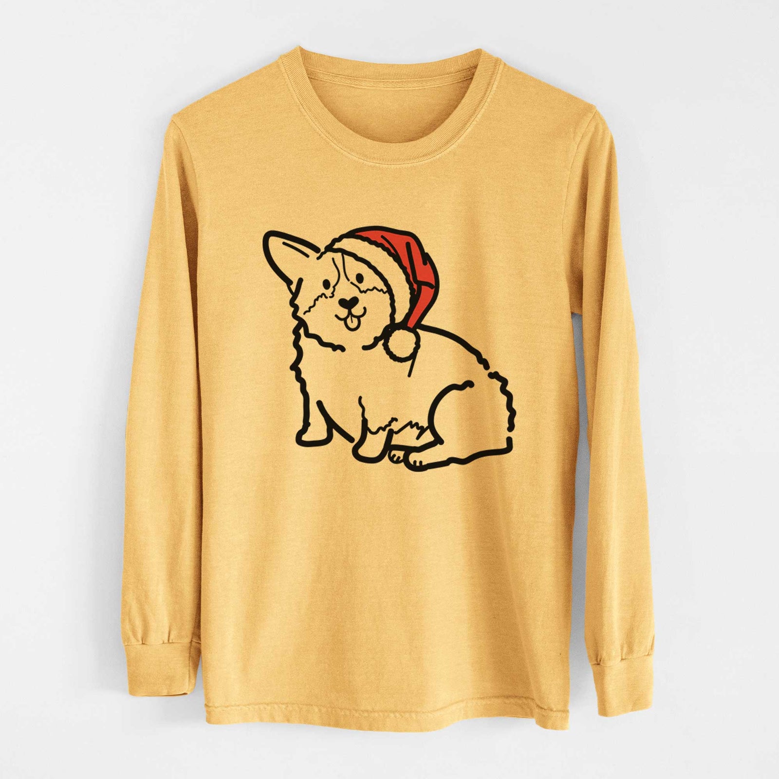 Jolly Pembroke Welsh Corgi - Millie - Heavyweight 100% Cotton Long Sleeve