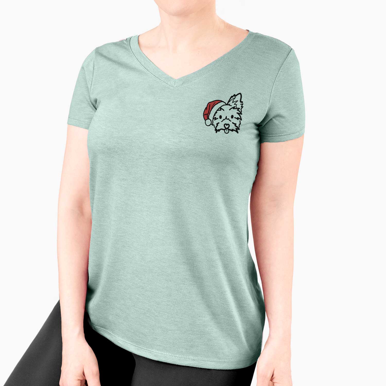 Jolly Yorkshire Terrier - Luna - Women's V-neck Shirt