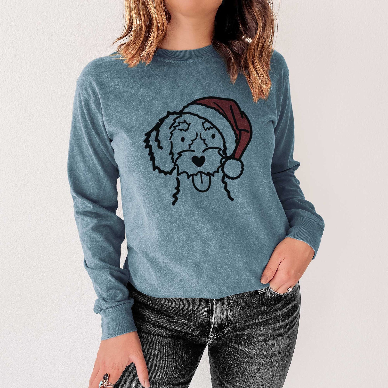 Jolly White Schnoodle - Heavyweight 100% Cotton Long Sleeve