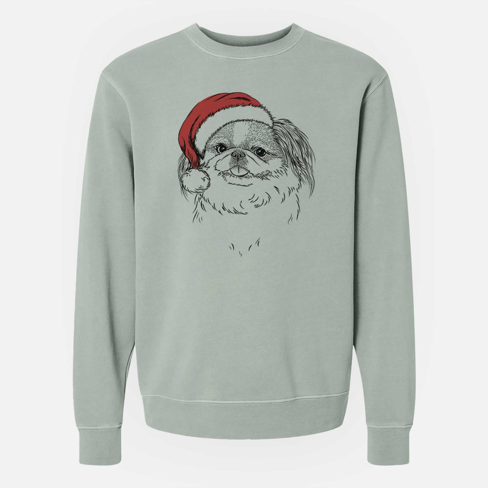 Santa Abra Bean the Pekingese - Unisex Pigment Dyed Crew Sweatshirt