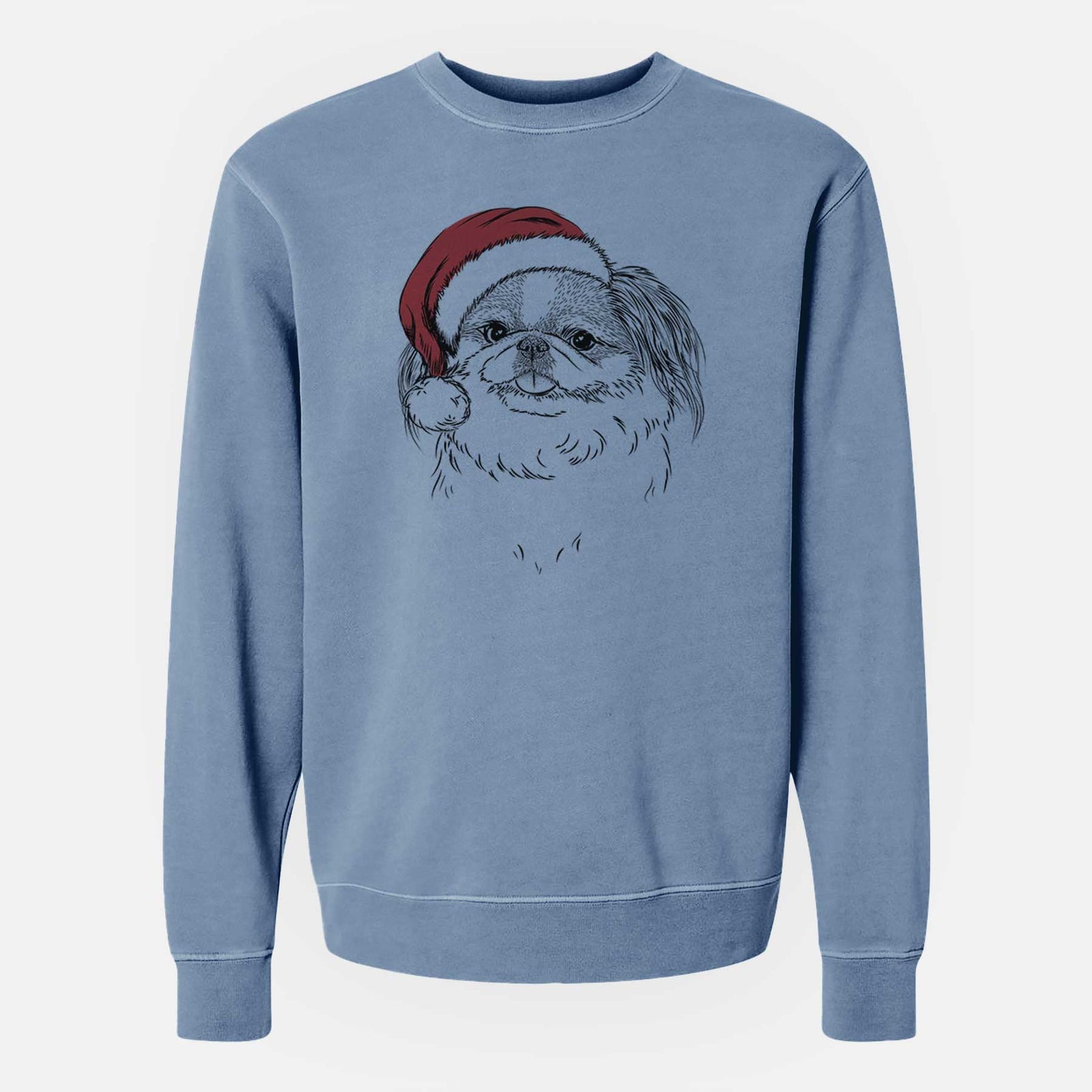 Santa Abra Bean the Pekingese - Unisex Pigment Dyed Crew Sweatshirt