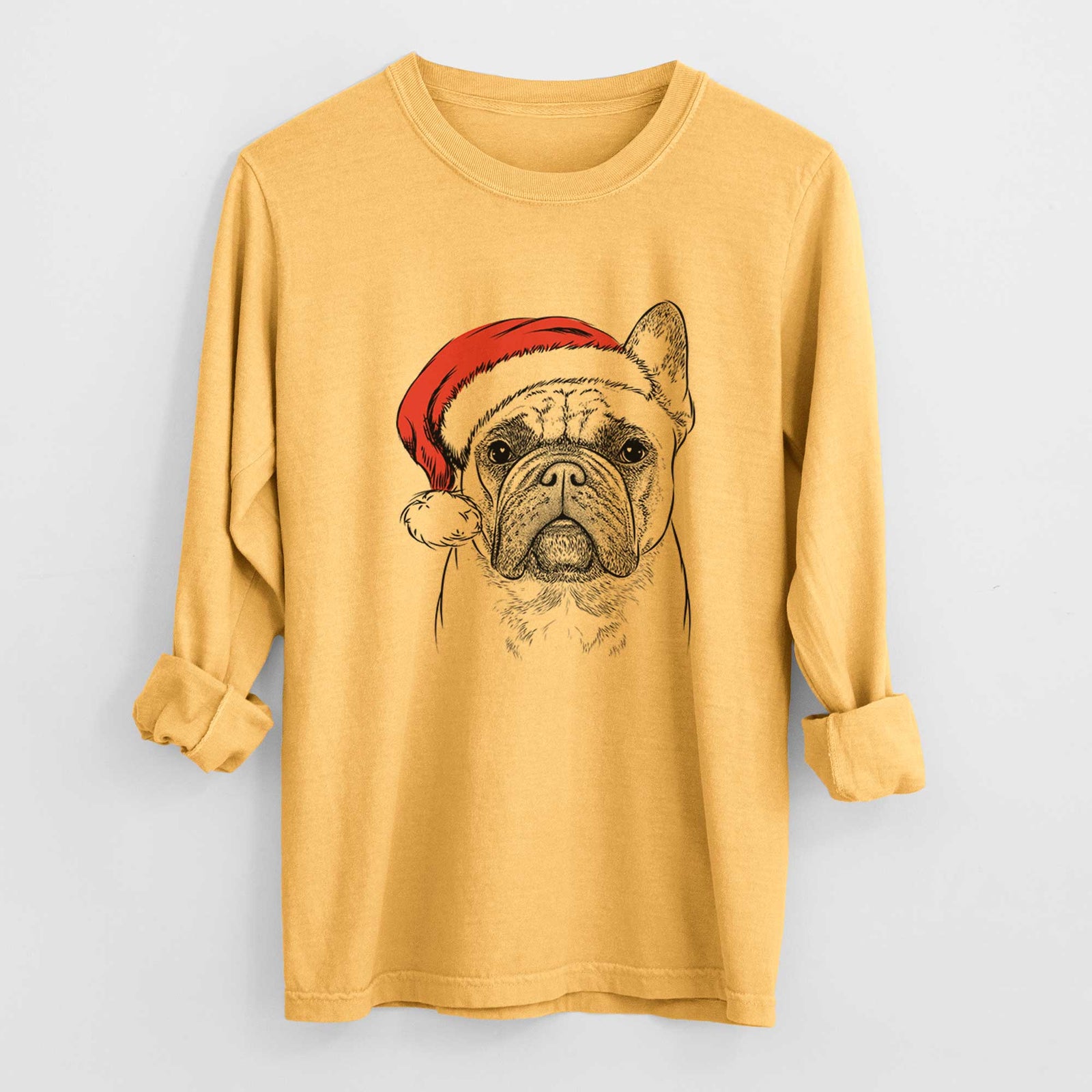 Santa Acelynn the French Bulldog - Heavyweight 100% Cotton Long Sleeve