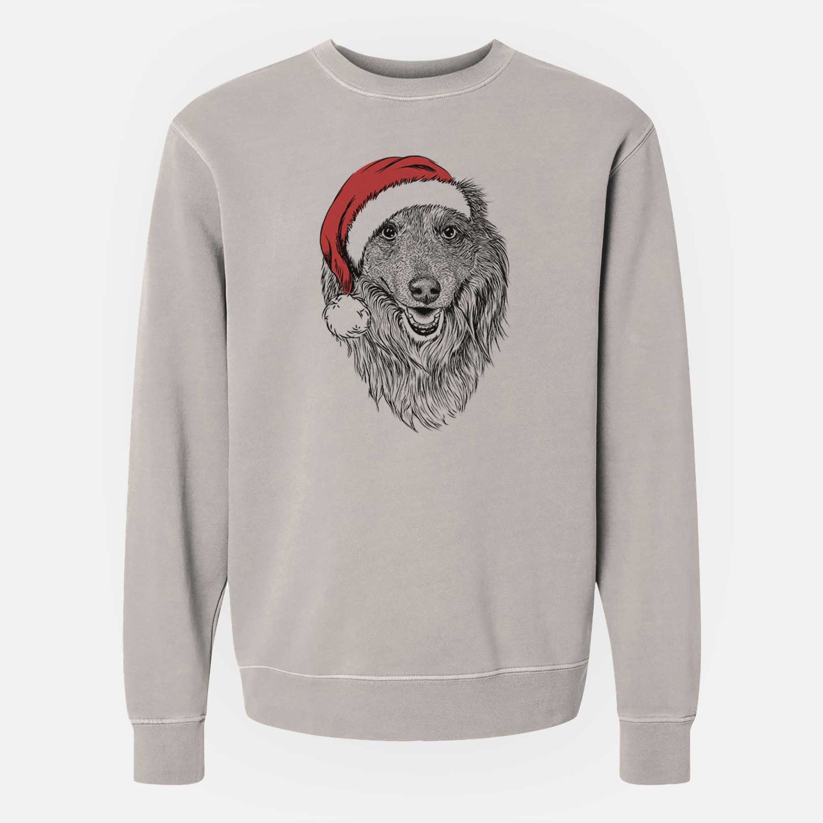 Santa Addie the Collie Mix - Unisex Pigment Dyed Crew Sweatshirt