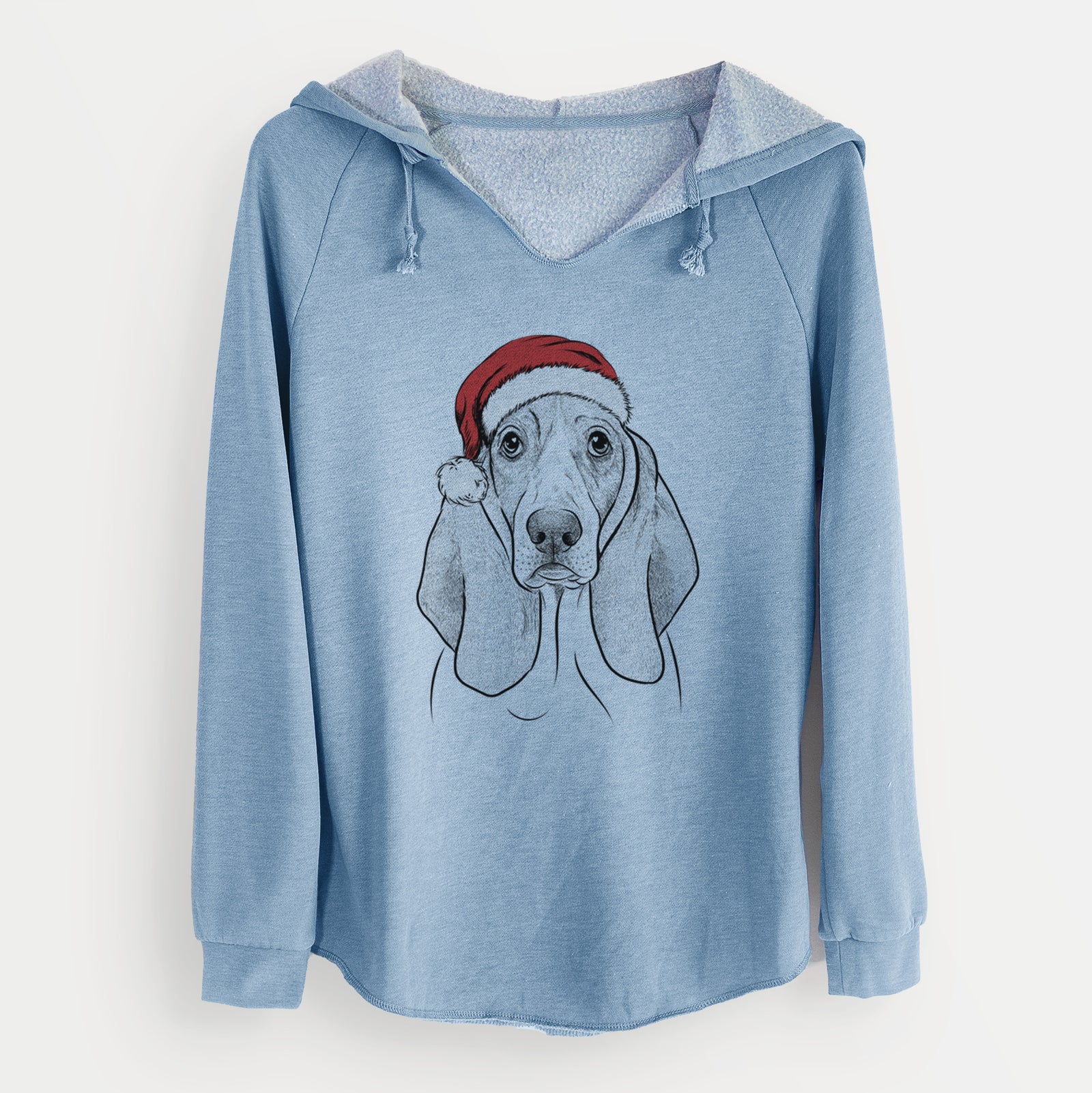 Santa Addison the Basset Hound - Cali Wave Hooded Sweatshirt