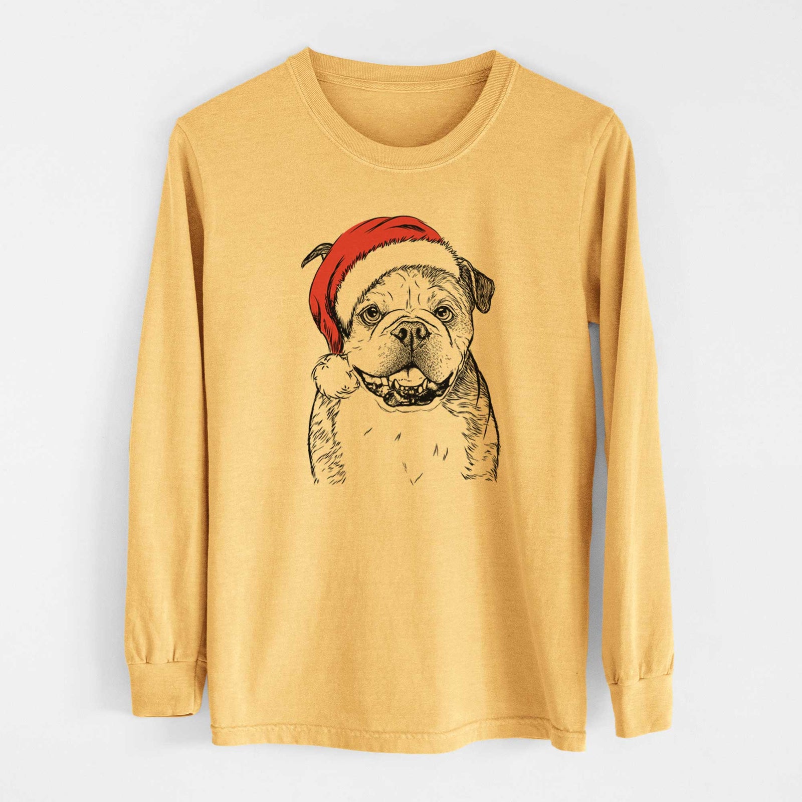 Santa Agatha the Boston Bulldog - Heavyweight 100% Cotton Long Sleeve
