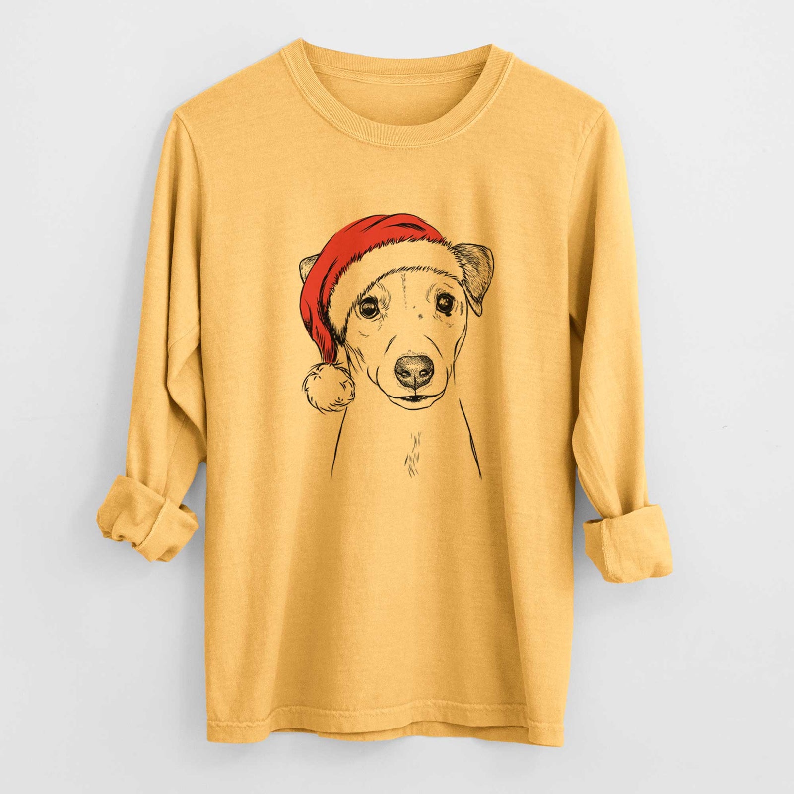 Santa Ally the Jack Russell Terrier - Heavyweight 100% Cotton Long Sleeve