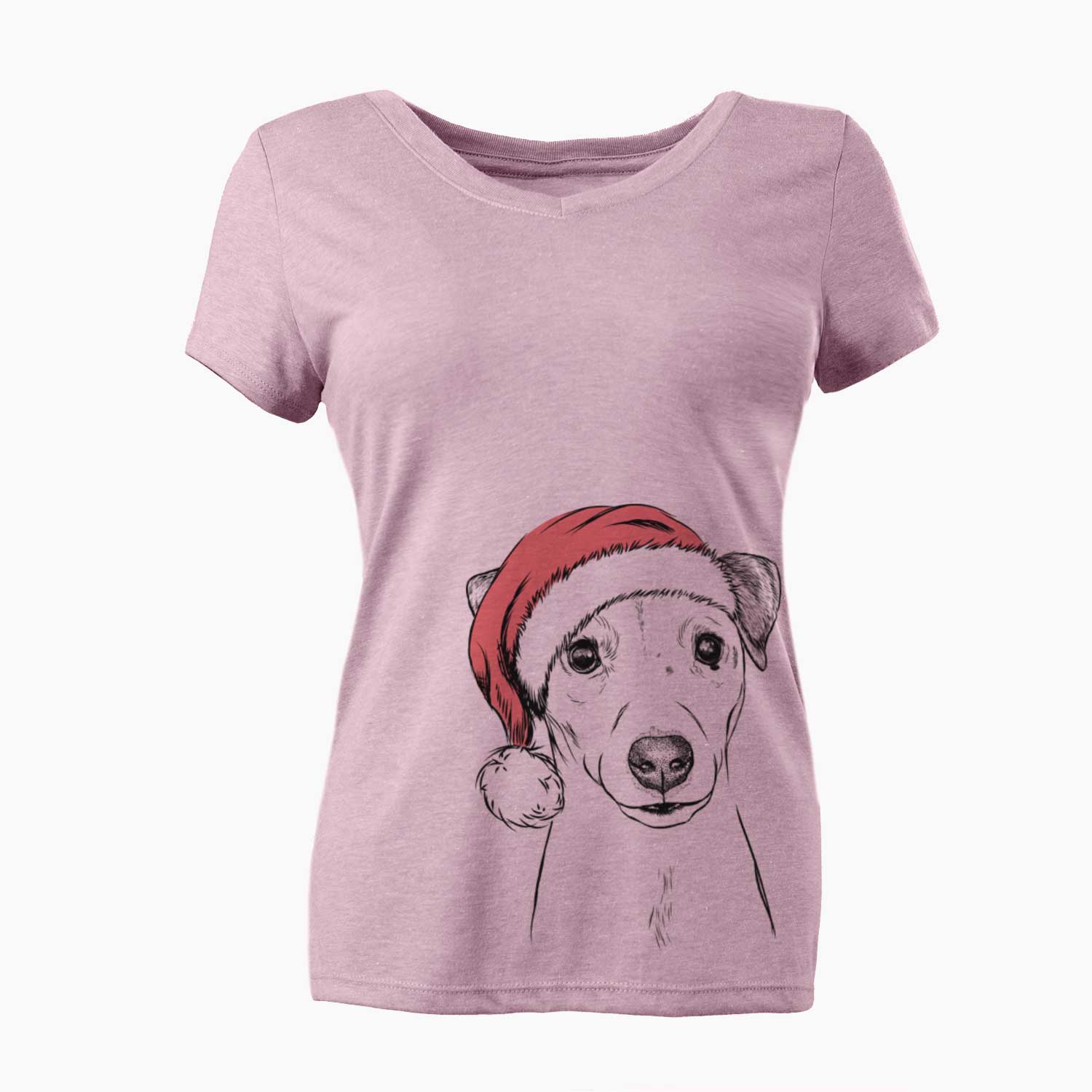 Santa Ally the Jack Russell Terrier - Women's V-neck Shirt