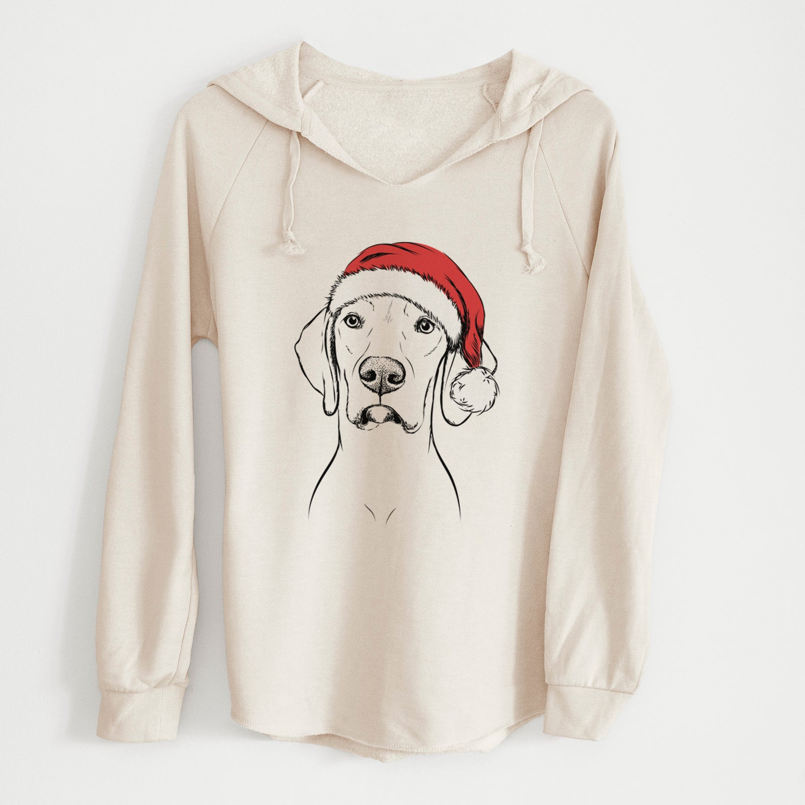 Santa Almond the Vizmaraner - Cali Wave Hooded Sweatshirt