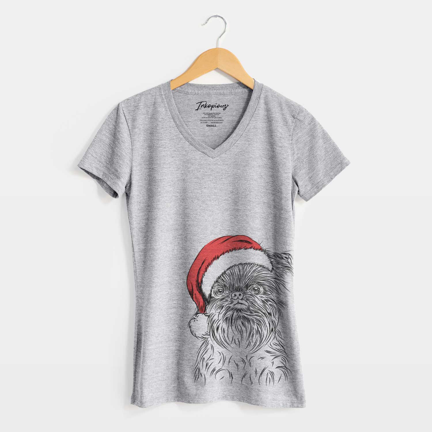 Santa Alo the Brussels Griffon - Women's V-neck Shirt