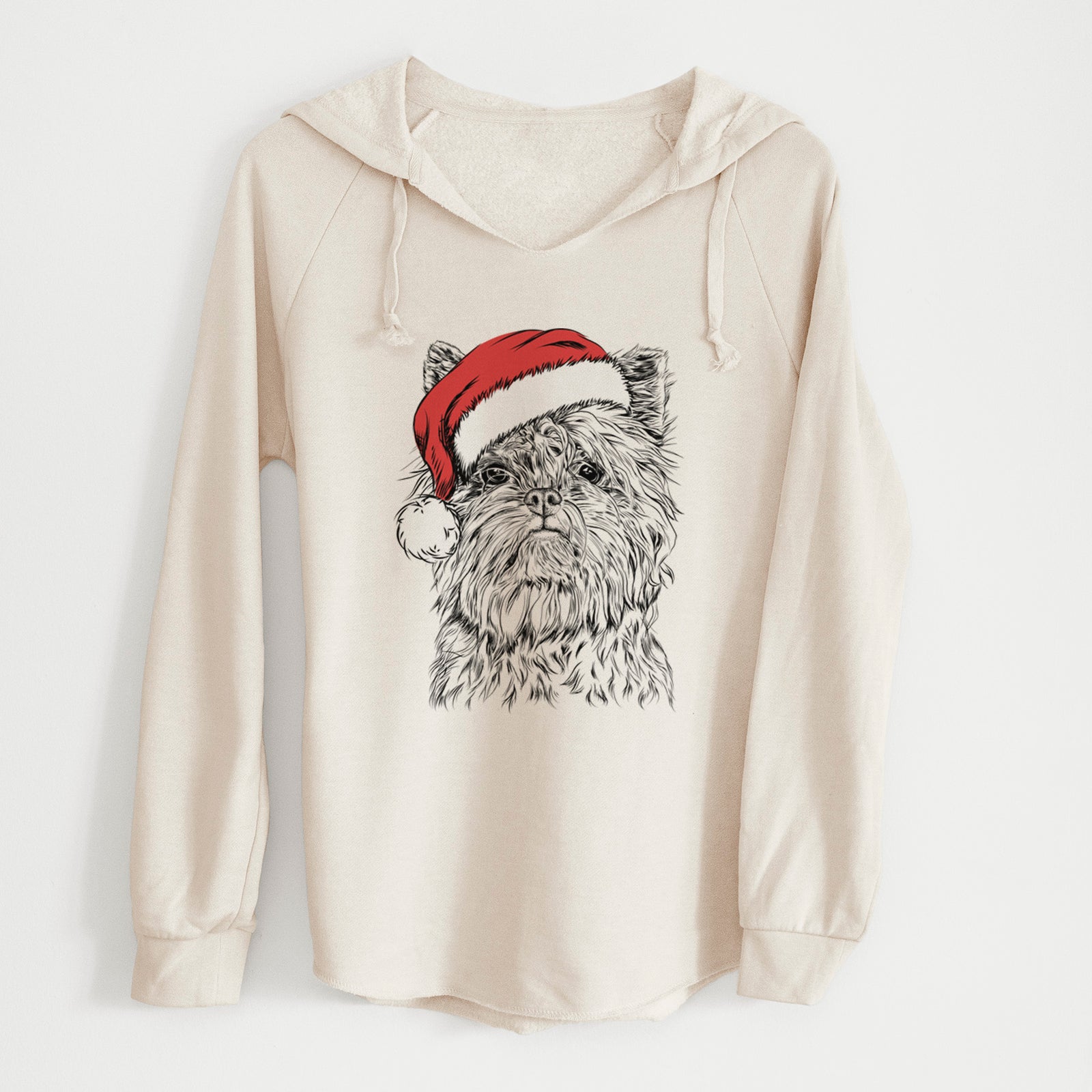 Santa Alvin the Affenpinscher - Cali Wave Hooded Sweatshirt