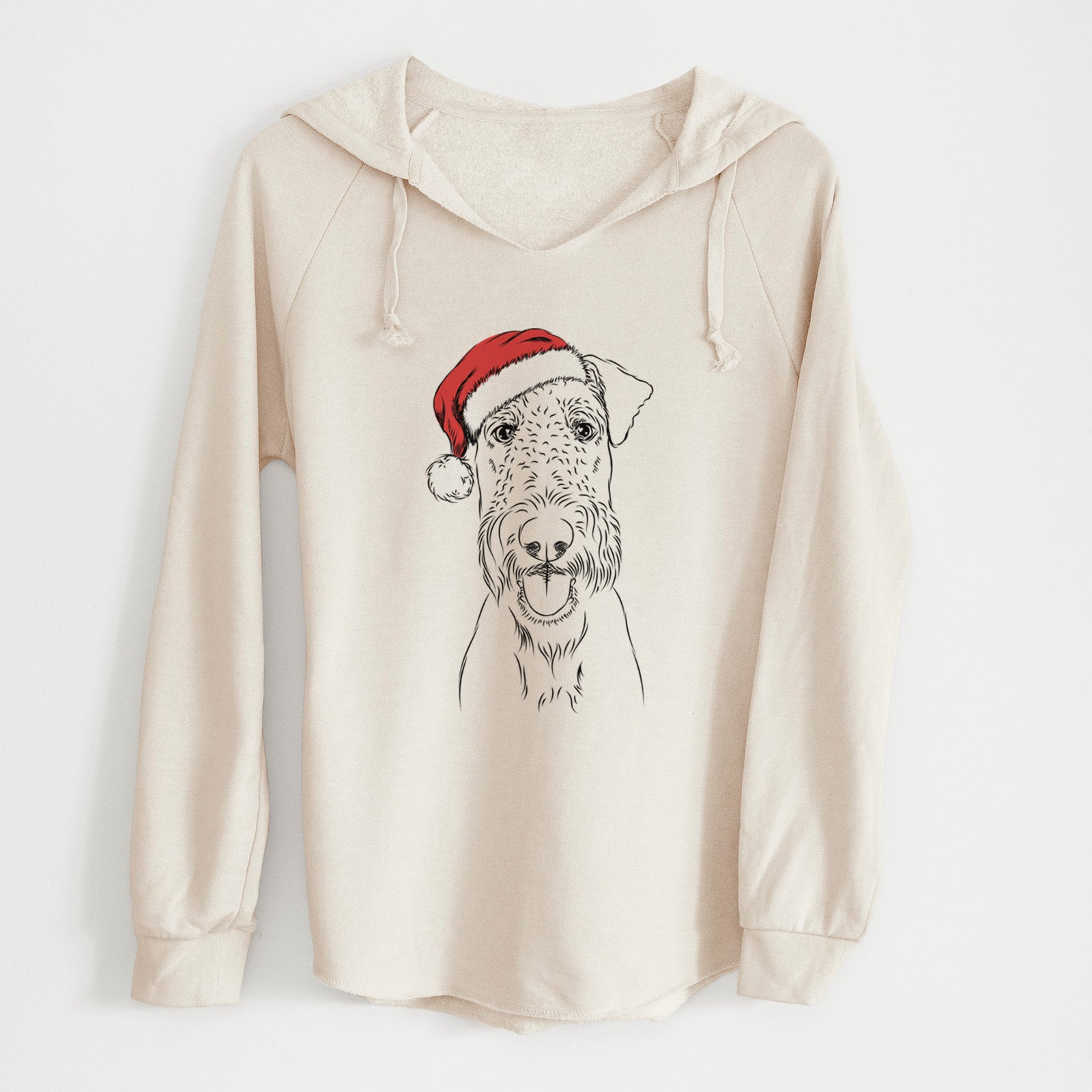 Santa Andy the Airedale Terrier - Cali Wave Hooded Sweatshirt