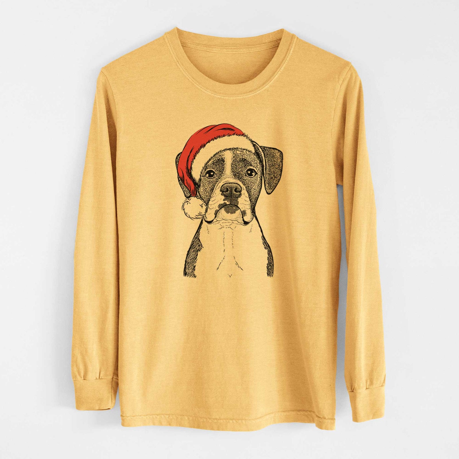 Santa Annie the Boxer - Heavyweight 100% Cotton Long Sleeve