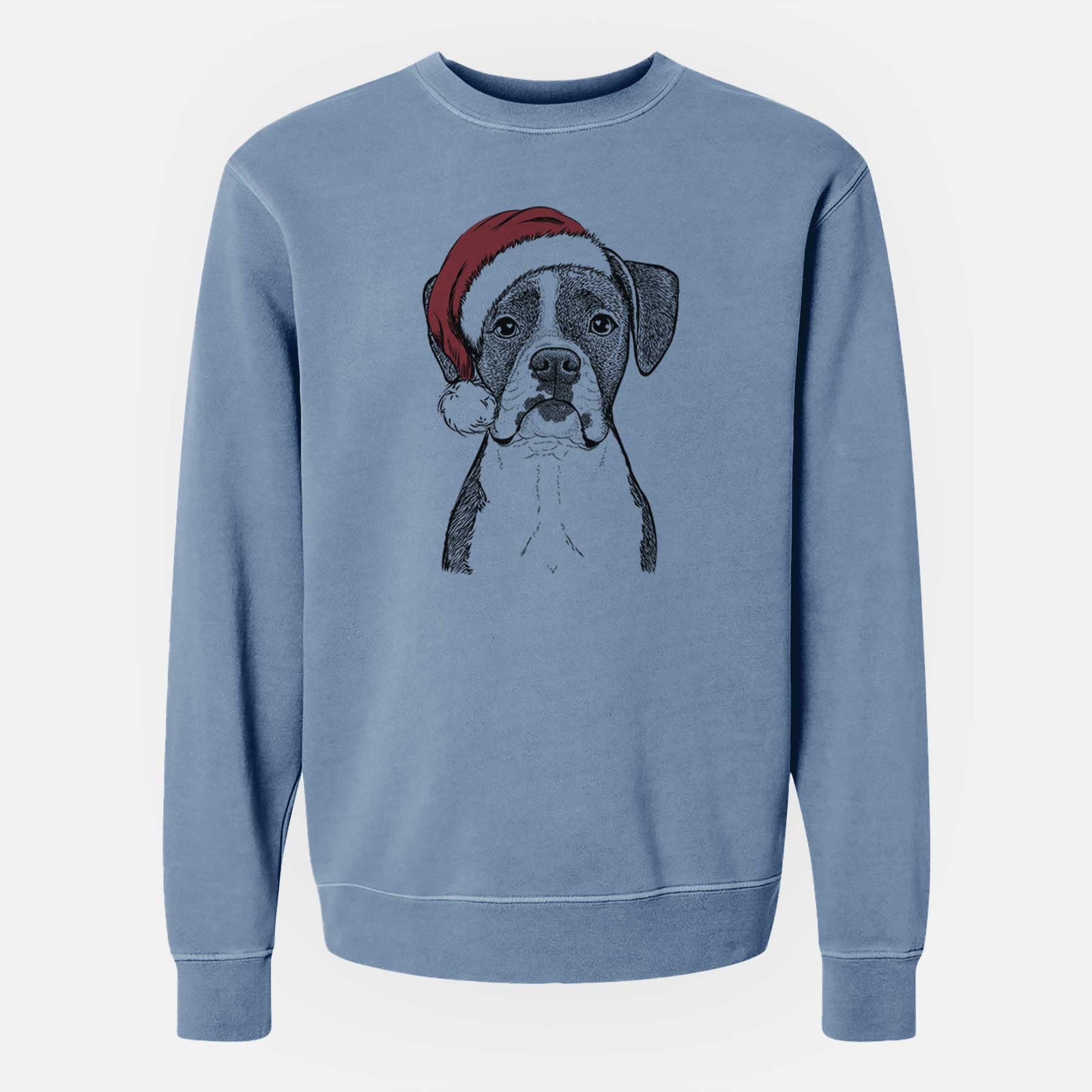 Santa Annie the Boxer - Unisex Pigment Dyed Crew Sweatshirt