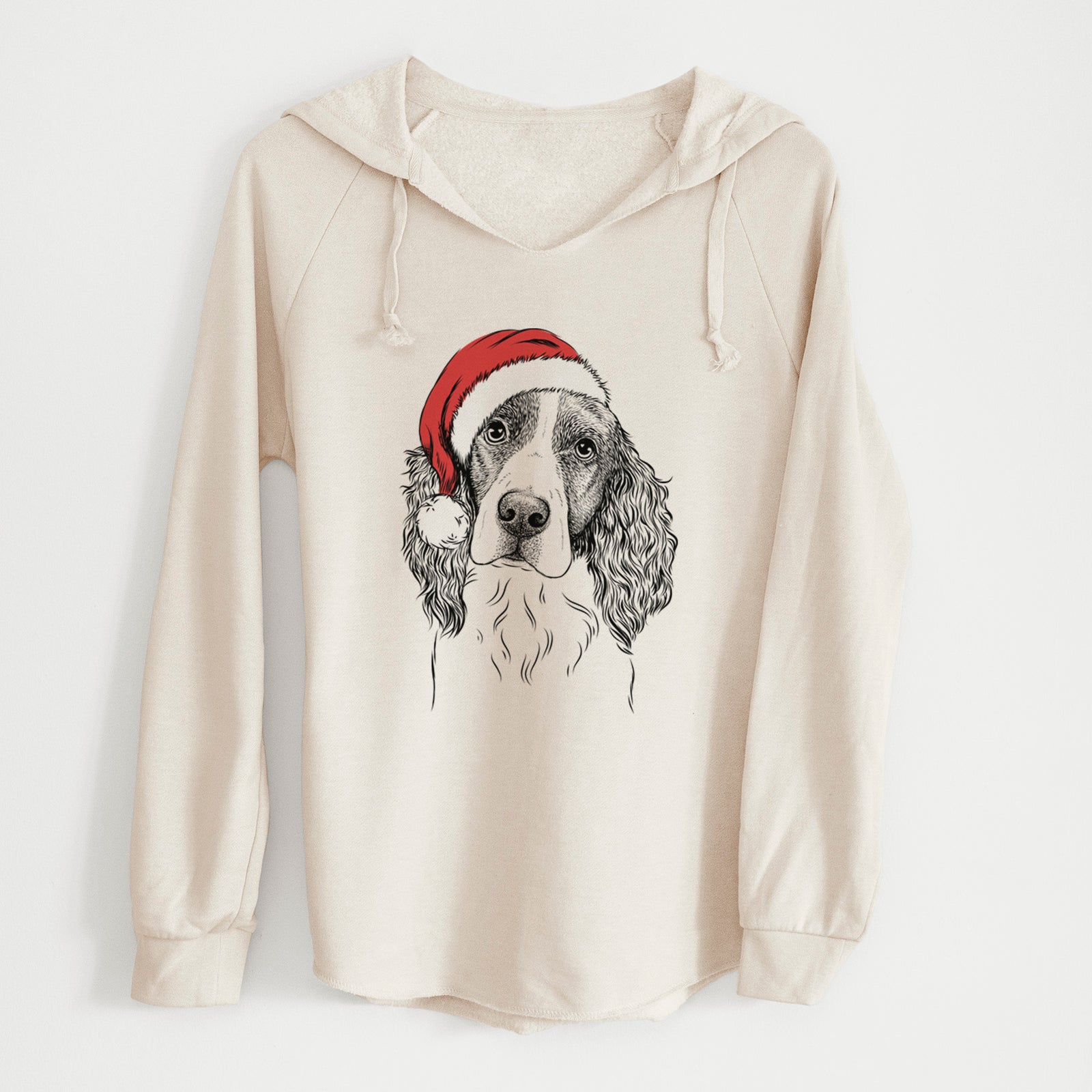 Santa Annie the English Springer Spaniel - Cali Wave Hooded Sweatshirt