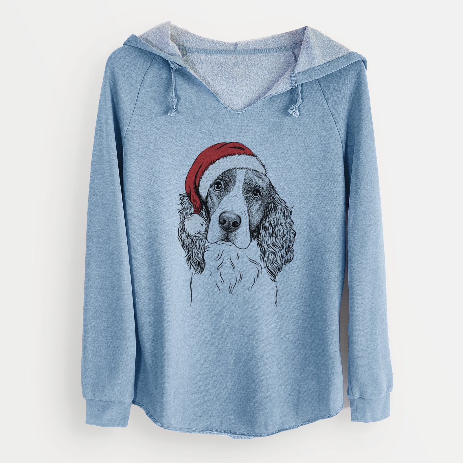 Santa Annie the English Springer Spaniel - Cali Wave Hooded Sweatshirt