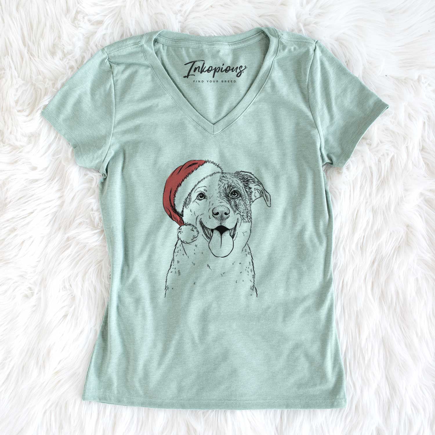 Santa Archer the Shepherd Mix - Women's V-neck Shirt