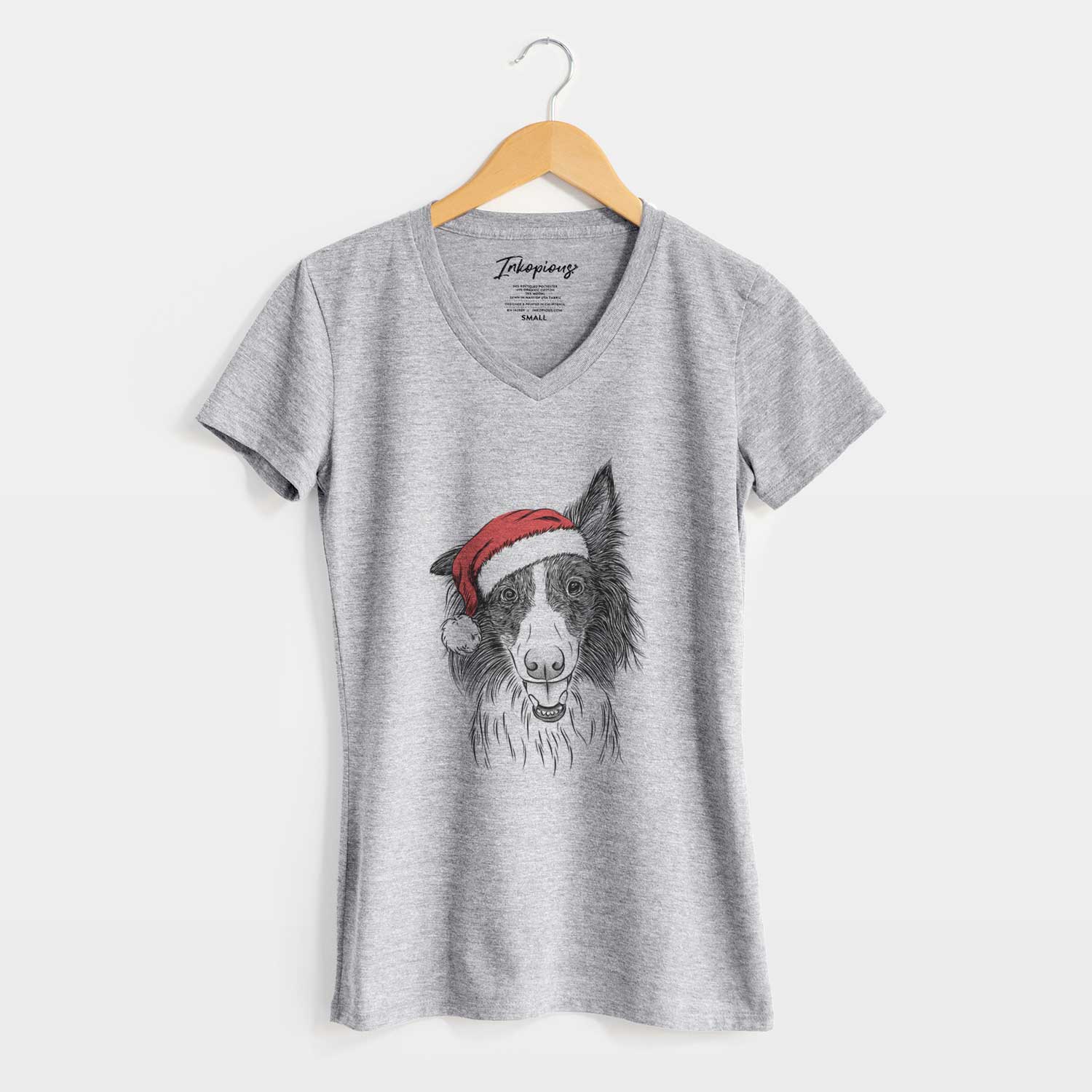 Santa Archie the Silken Windhound - Women's V-neck Shirt