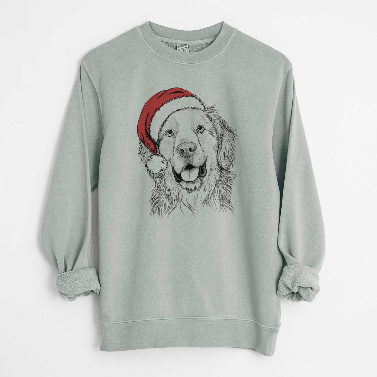 Santa Archie Benjamin the Mixed Breed - Unisex Pigment Dyed Crew Sweatshirt