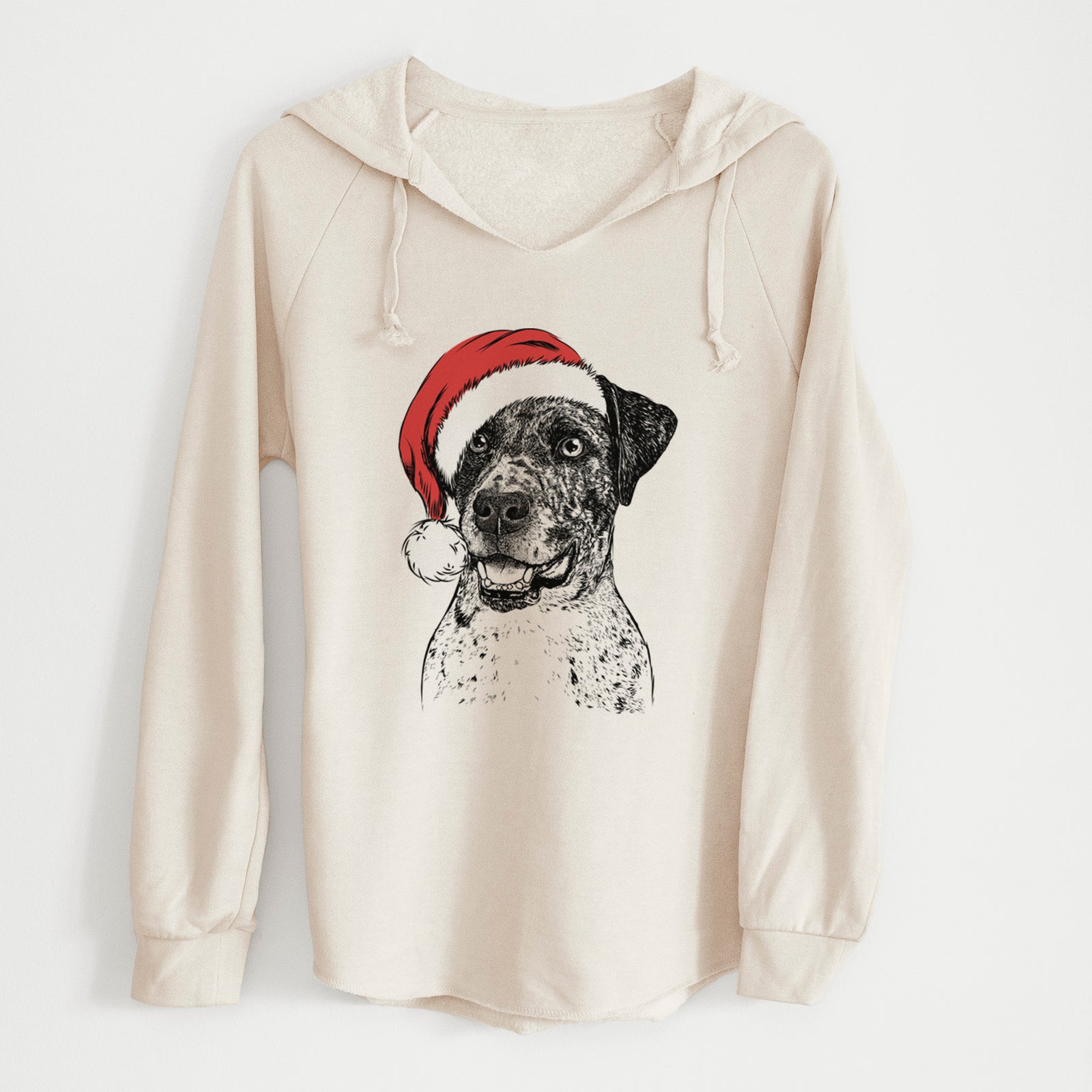 Santa Argos the Catahoula - Cali Wave Hooded Sweatshirt