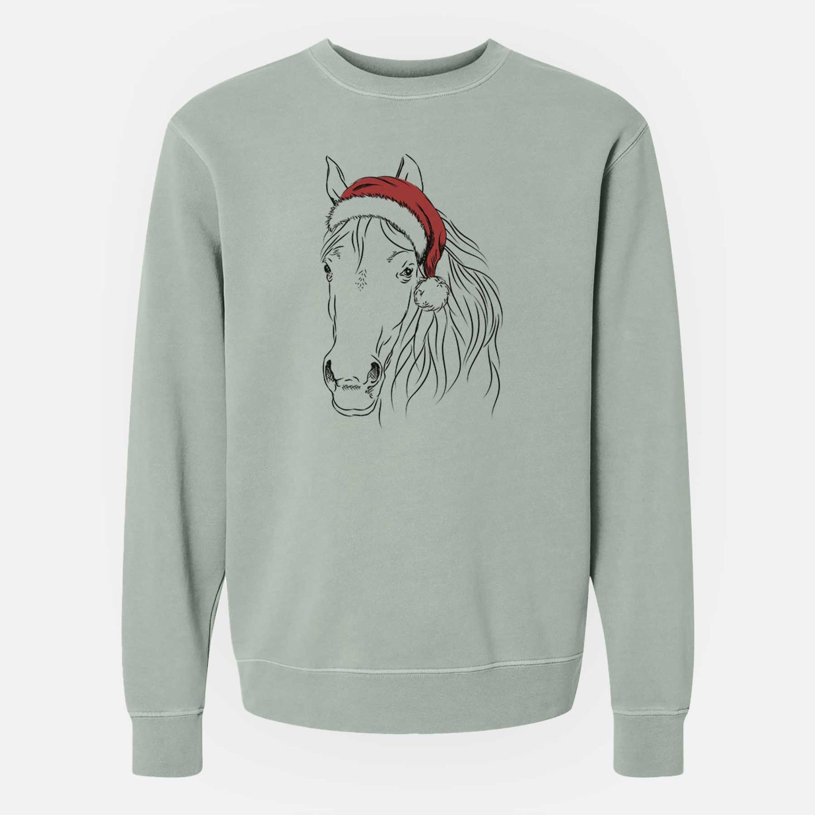 Santa Aria the Horse - Unisex Pigment Dyed Crew Sweatshirt
