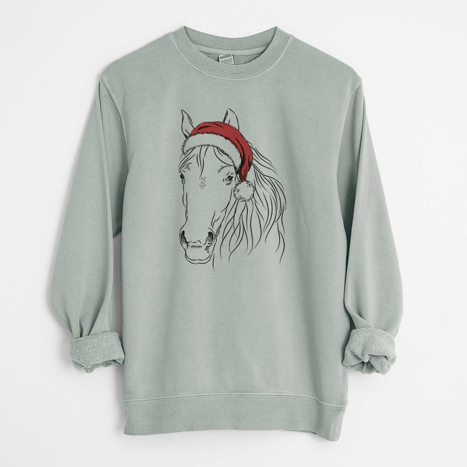 Santa Aria the Horse - Unisex Pigment Dyed Crew Sweatshirt