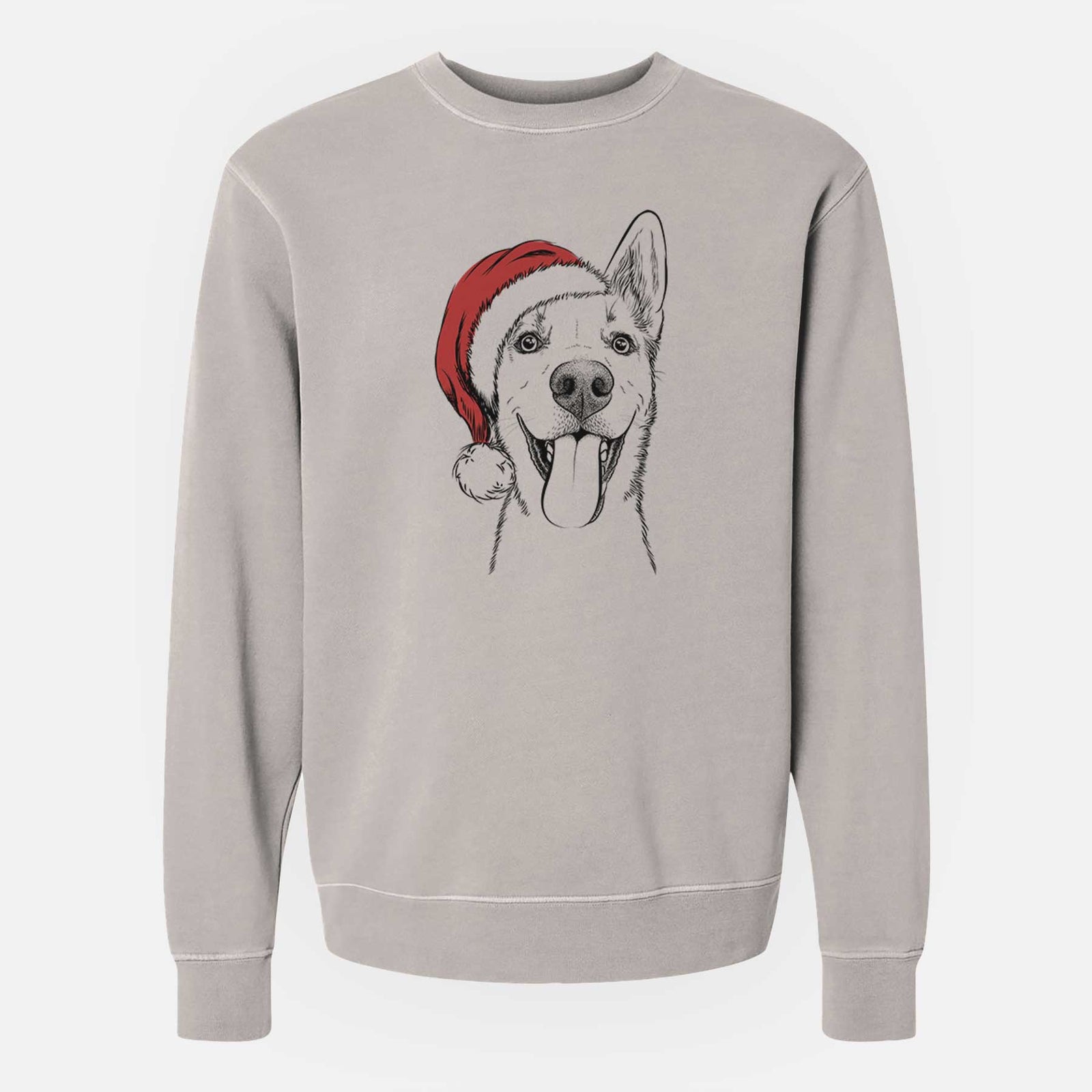 Santa Arlo the Husky Shepherd Mix - Unisex Pigment Dyed Crew Sweatshirt