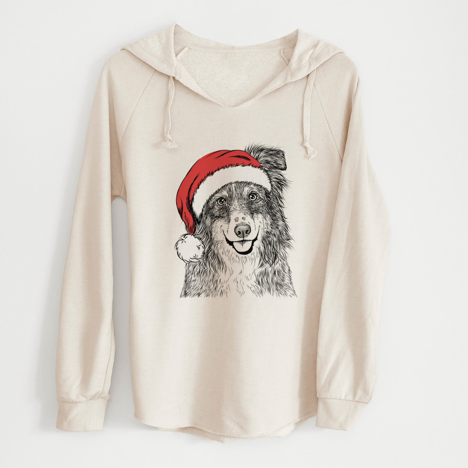 Santa Aushe the Australian Shepherd - Cali Wave Hooded Sweatshirt