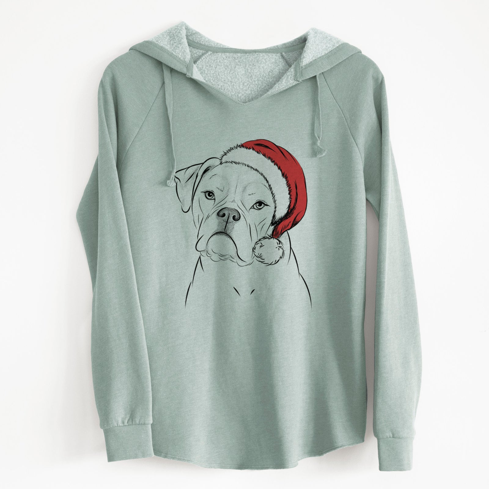 Santa Babe the AmericanBulldog - Cali Wave Hooded Sweatshirt